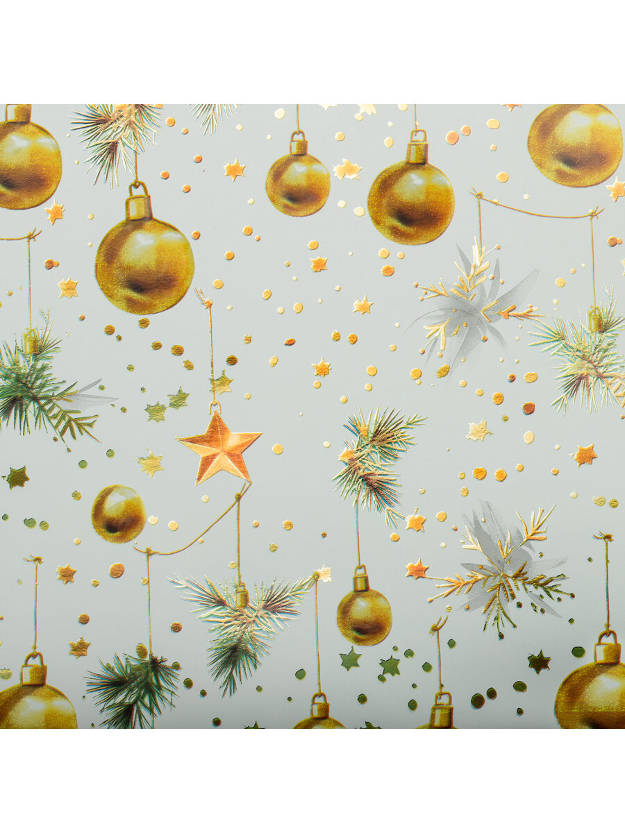 Упаковочная бумага Золотая сказка для новогодних подарков с эффектами 3 шт 70х100 см Golden Xmas - фото 15