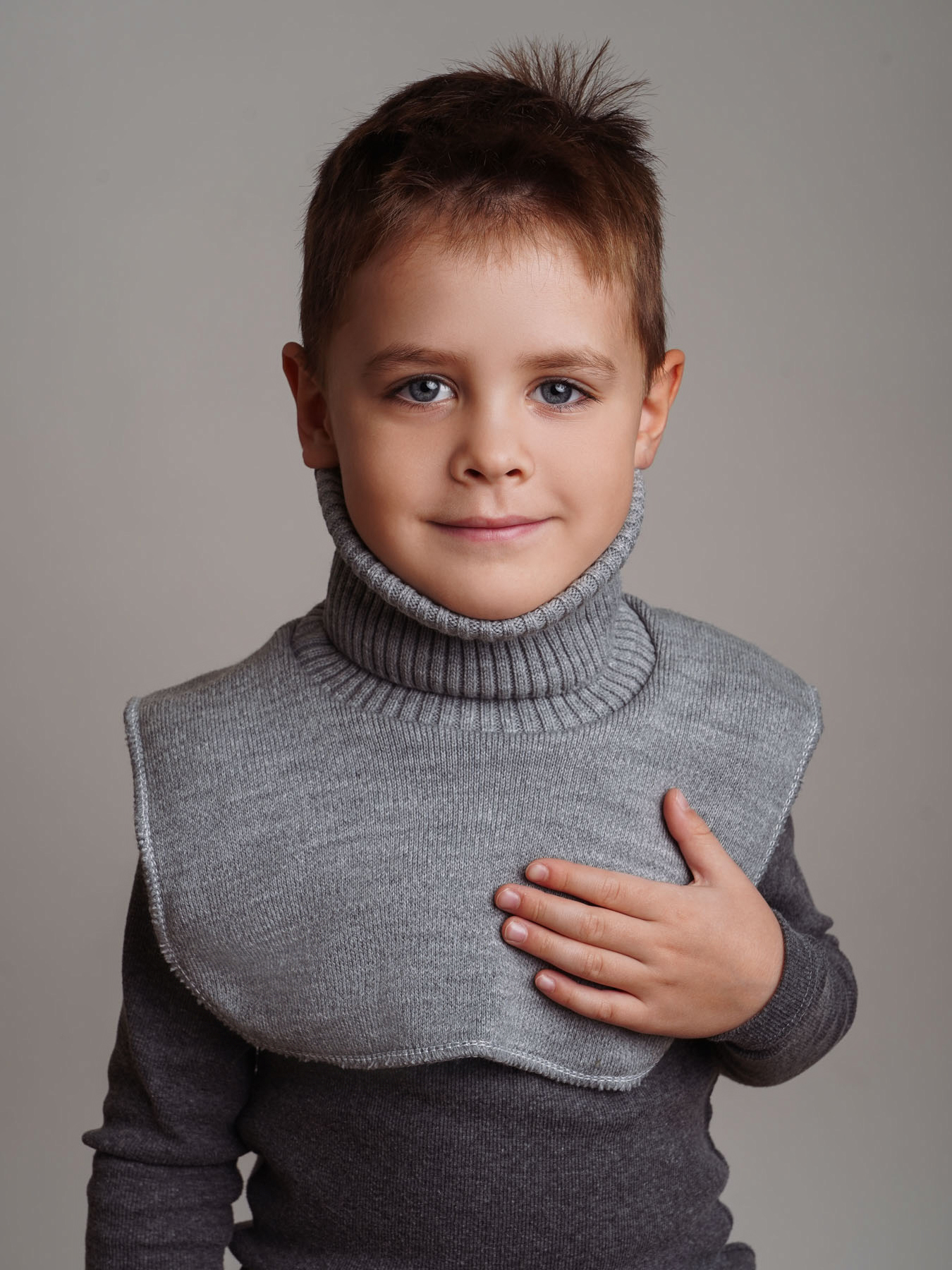 Манишка ПриКиндер MM3-2131 Цвет: Серый меланж - фото 2