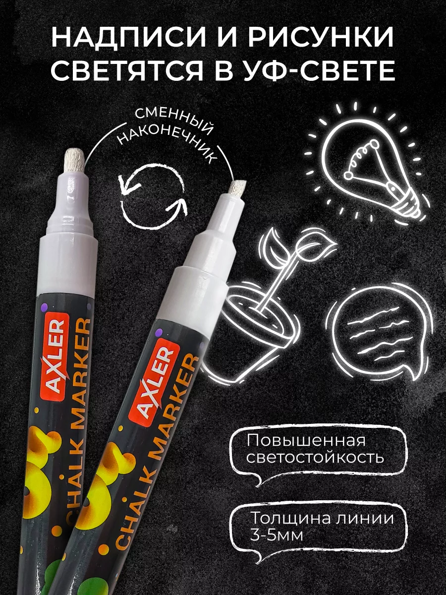 Маркеры AXLER меловые 3 шт. - фото 4