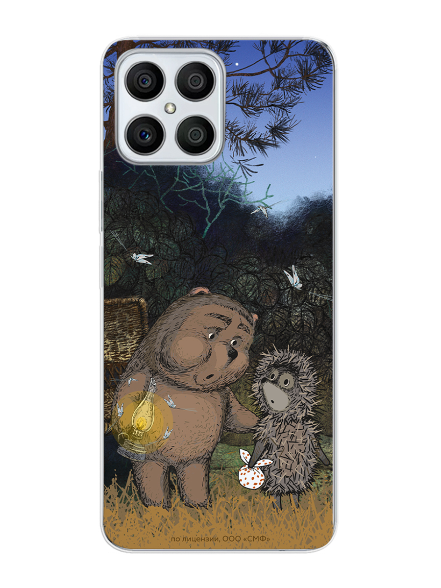 Силиконовый чехол Mcover для смартфона Honor X8 Союзмультфильм Ежик в тумане и медвежонок - фото 1