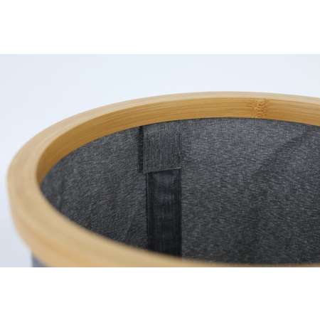 Корзина ё с бамбуковой окантовкой с крышкой 25*25*24см