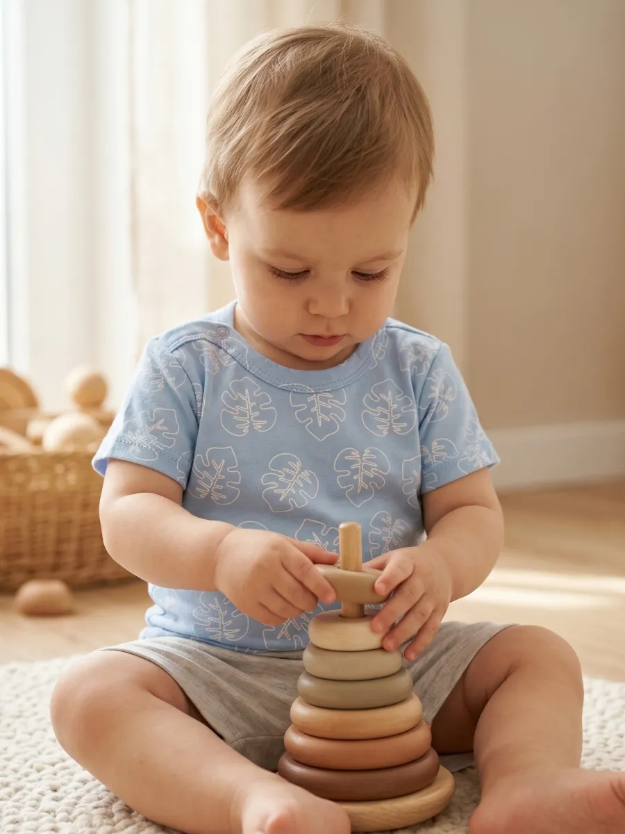 Футболка 3 шт Супер Пупс нбр/3пр/футб/синийветочкилисточки - фото 14