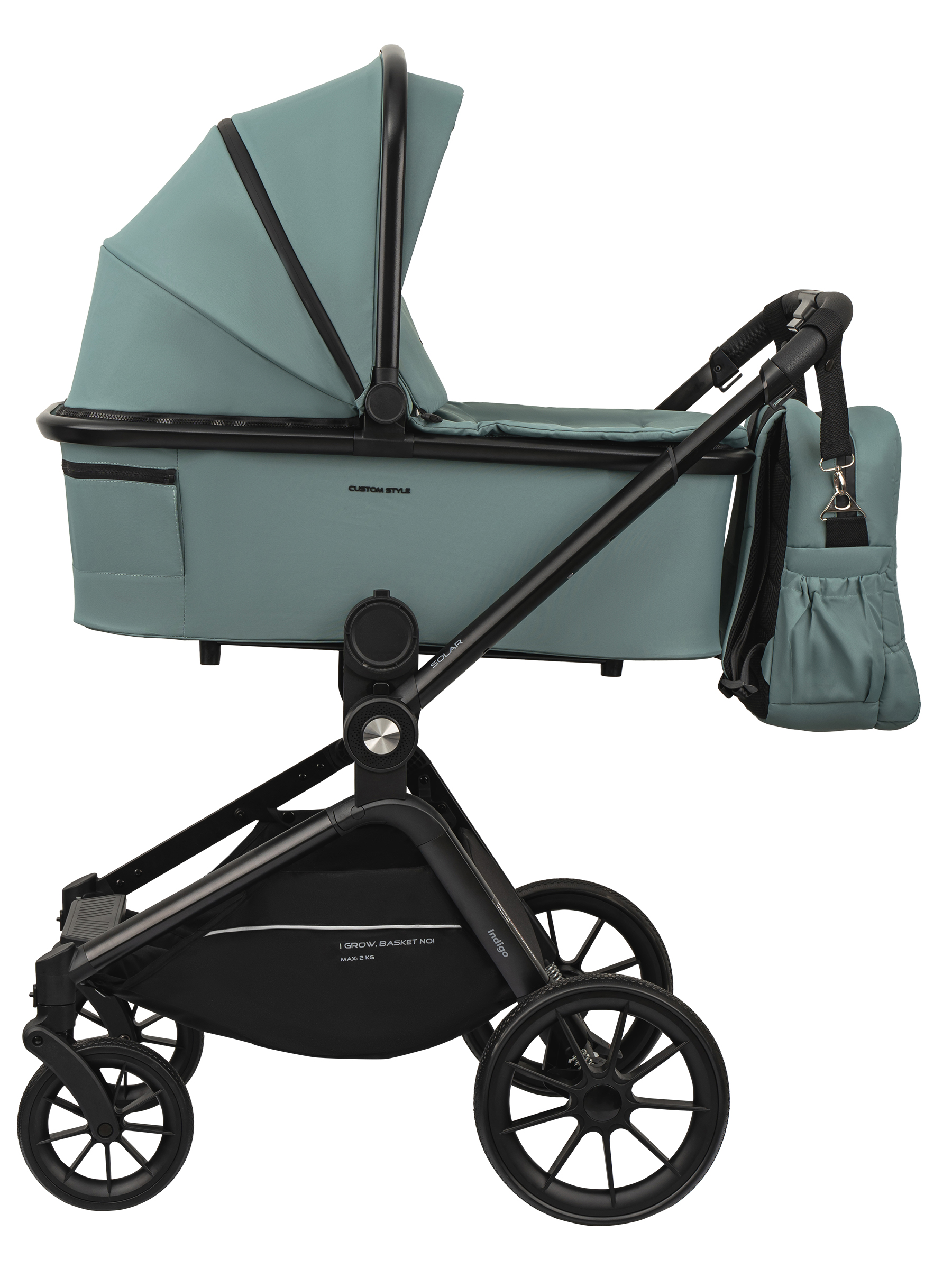 Коляска 2в1 Indigo Solar зеленый - фото 3