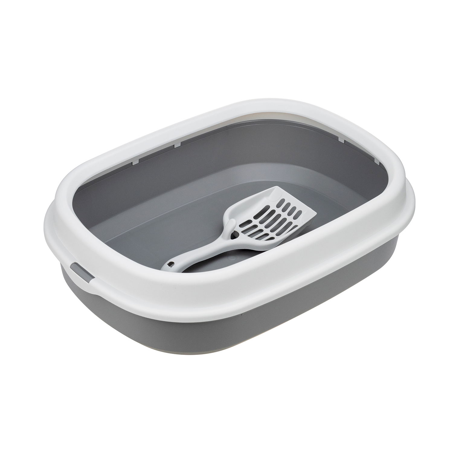 Туалет для кошек HOMECAT Frost Touch с низким бортом и совком смоки 48*35.5*13см - фото 1