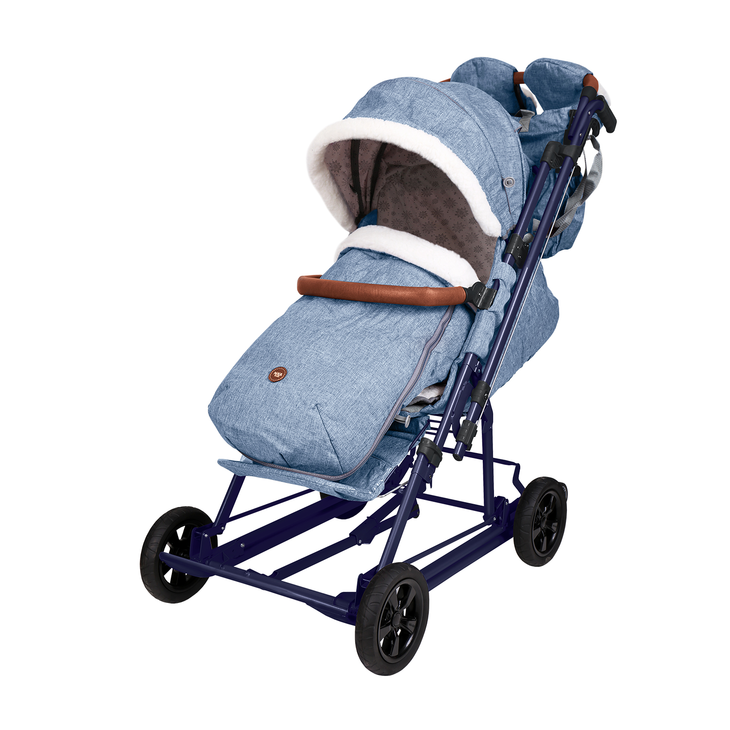 Санки-коляска NiKA kids синий джинс - фото 7