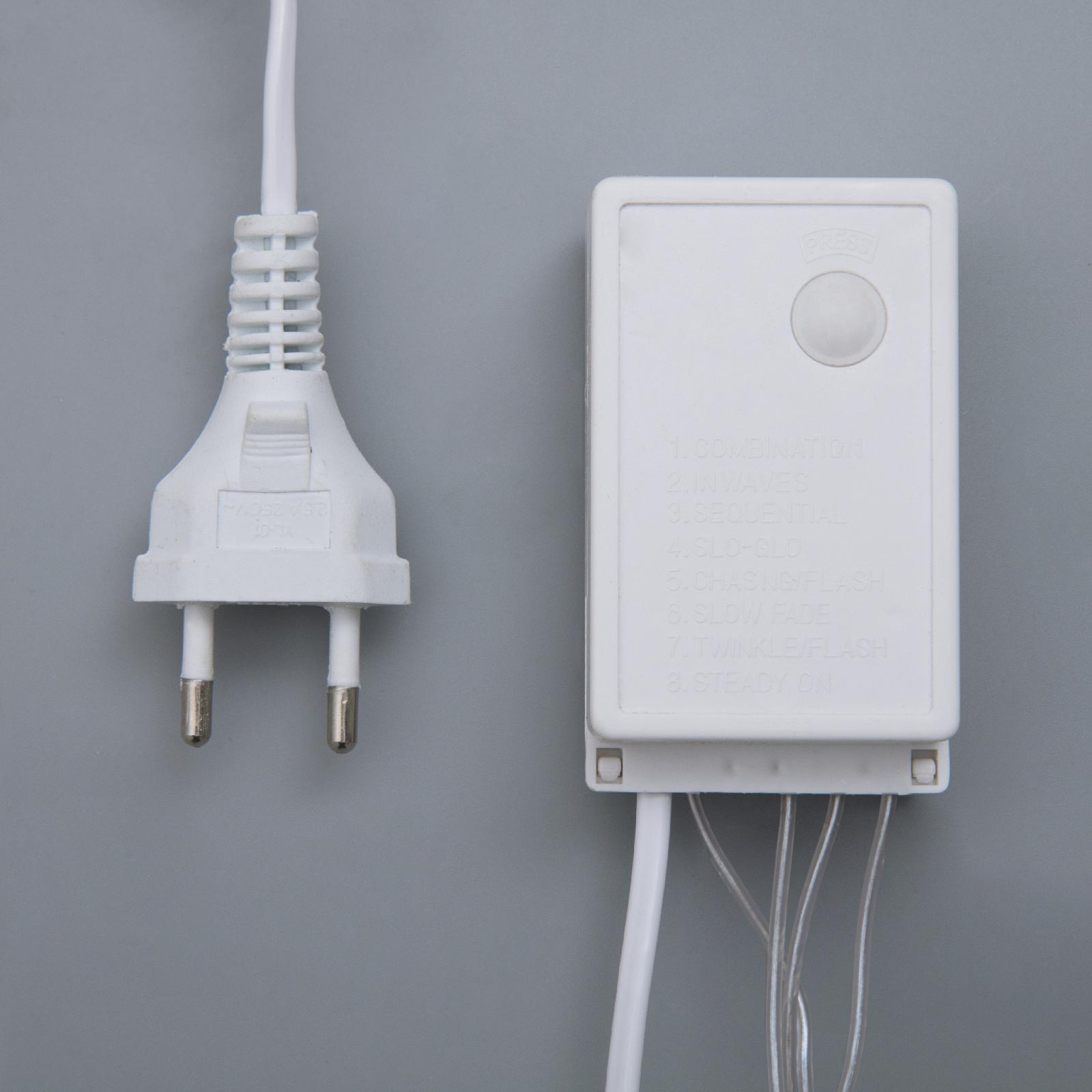 Гирлянда Luazon «Бахрома» IP44 прозрачная нить 180 LED свечение тёплое белое 8 режимов 220 В - фото 4