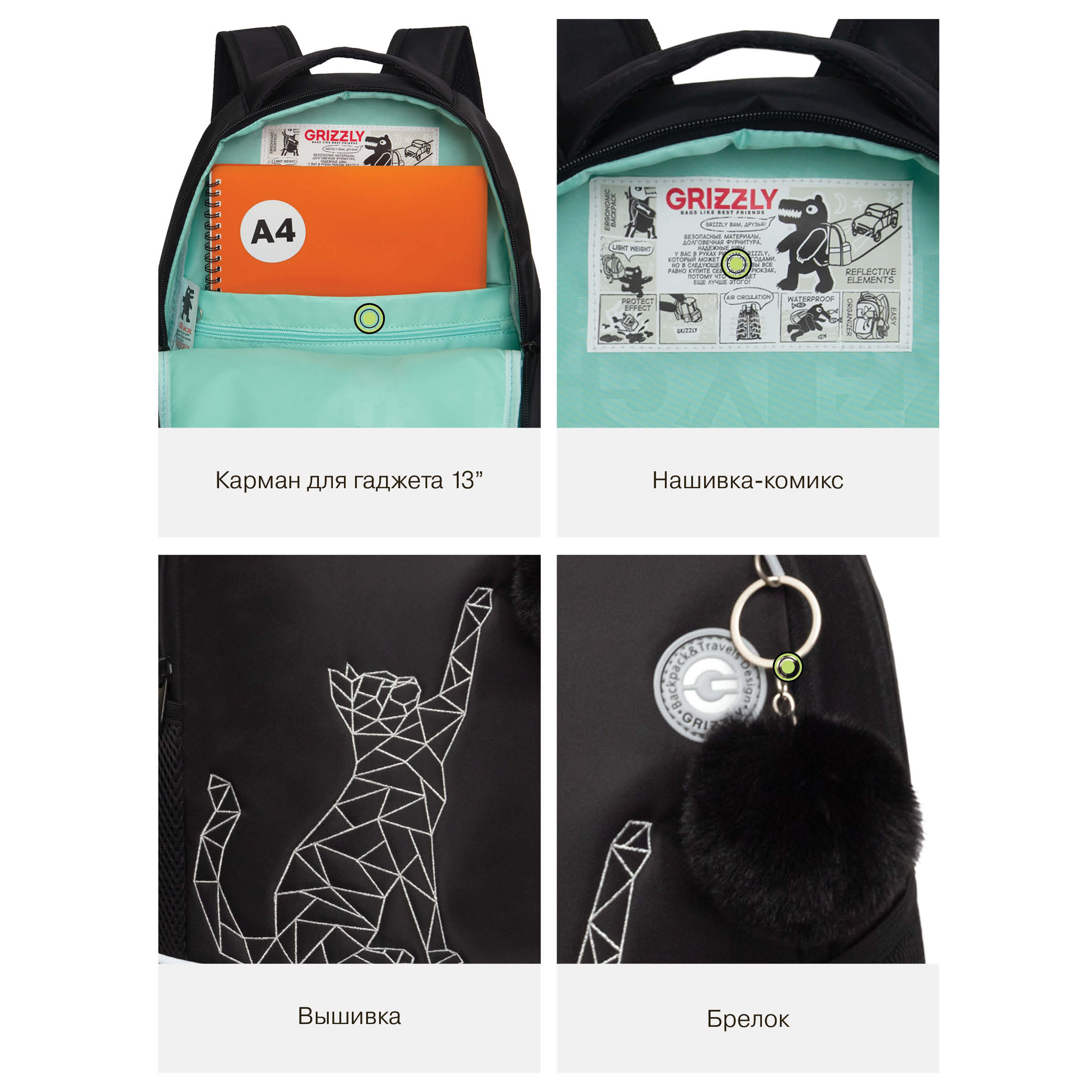 Рюкзак Grizzly для девочки - фото 11