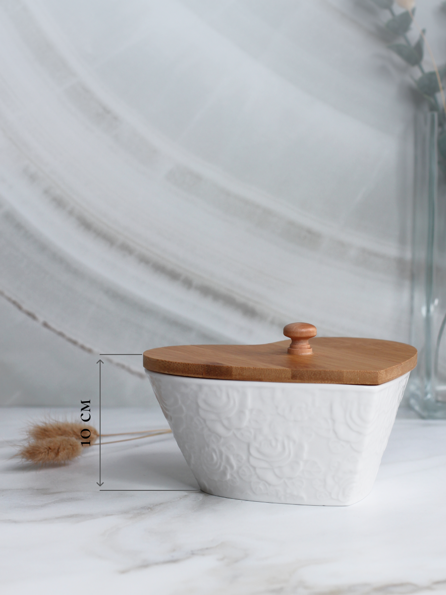 Баночка для хранения Balsford кухонная фарфоровая в форме сердца 500 мл - фото 5