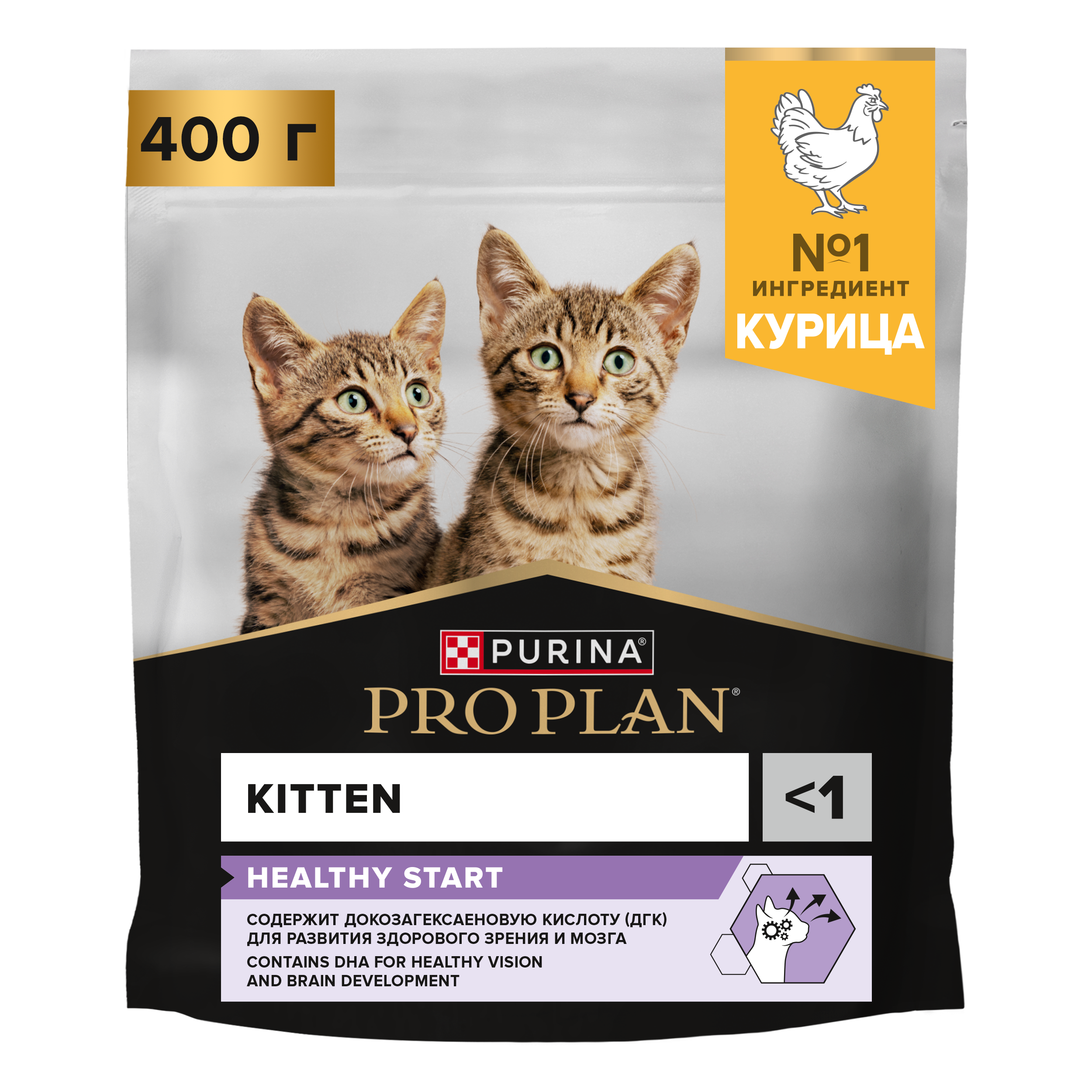 Корм сухой для котят PRO PLAN HEALTHY START 400г с курицей - фото 1
