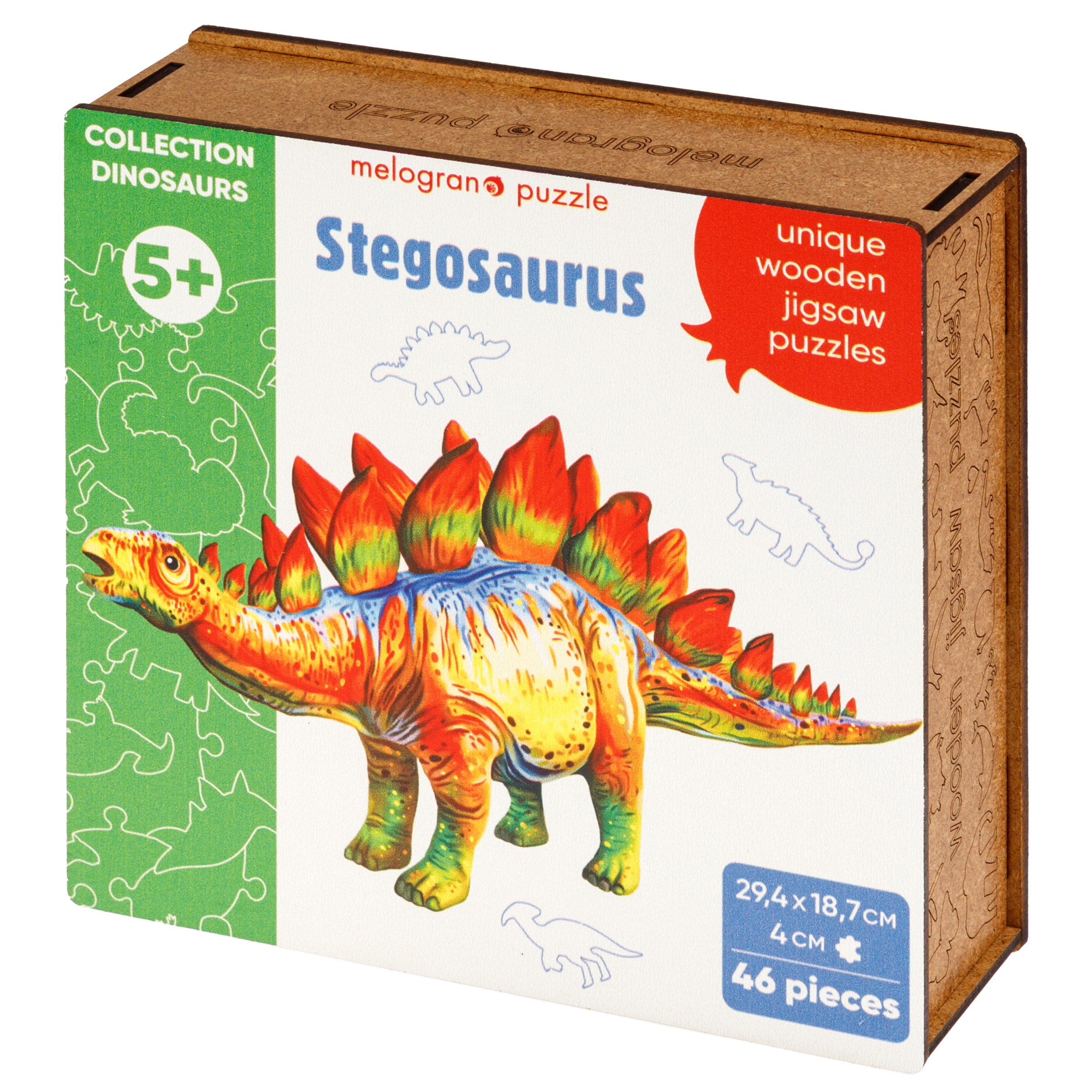 Пазл 1TOY динозавр Стегозавр для детей деревянный - фото 14