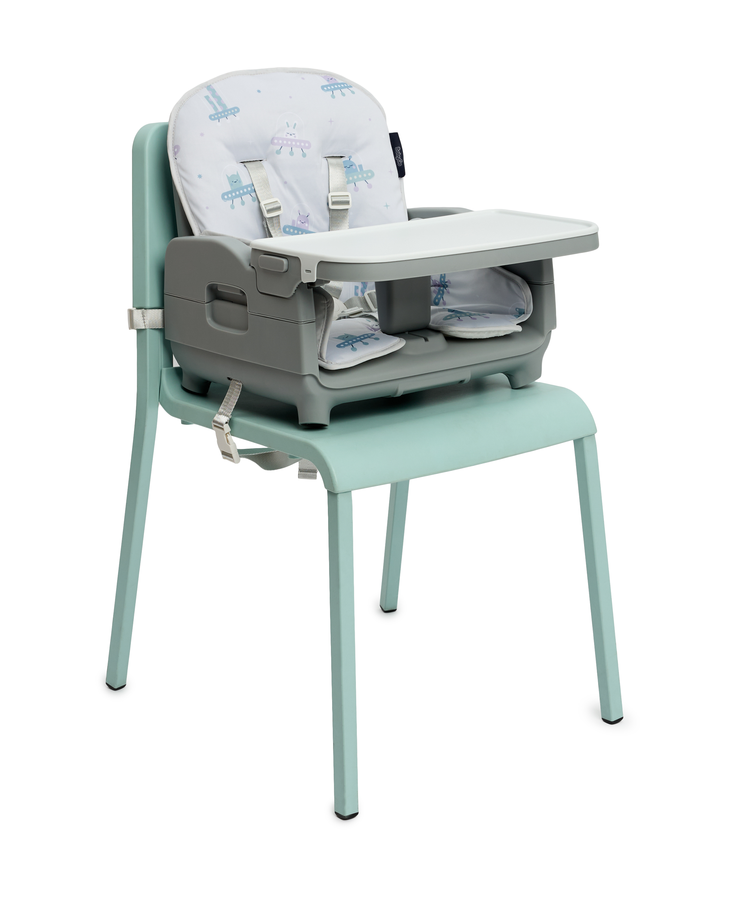 Стульчик для кормления BabyGo Travel Set New бустер серый - фото 6