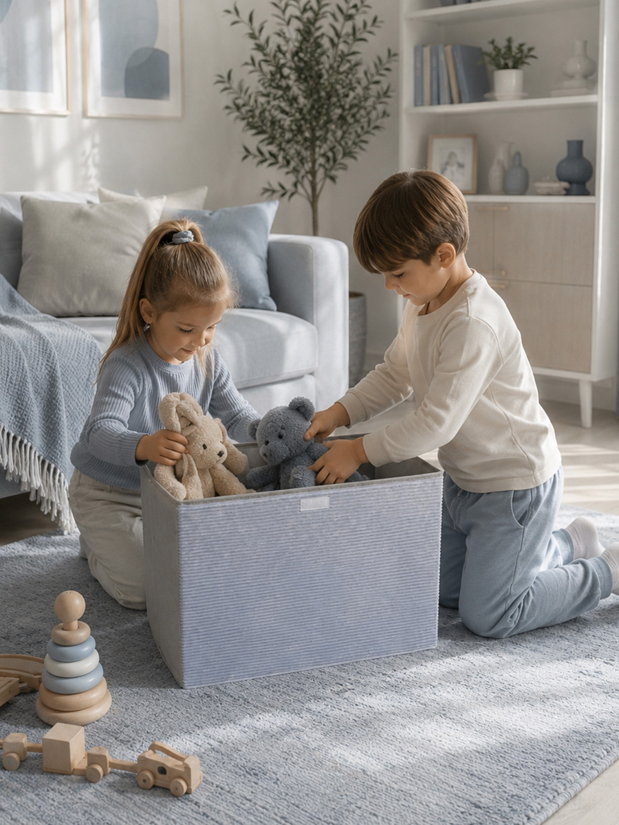 Корзина для игрушек из войлока Textile NN Синий трактор - фото 12
