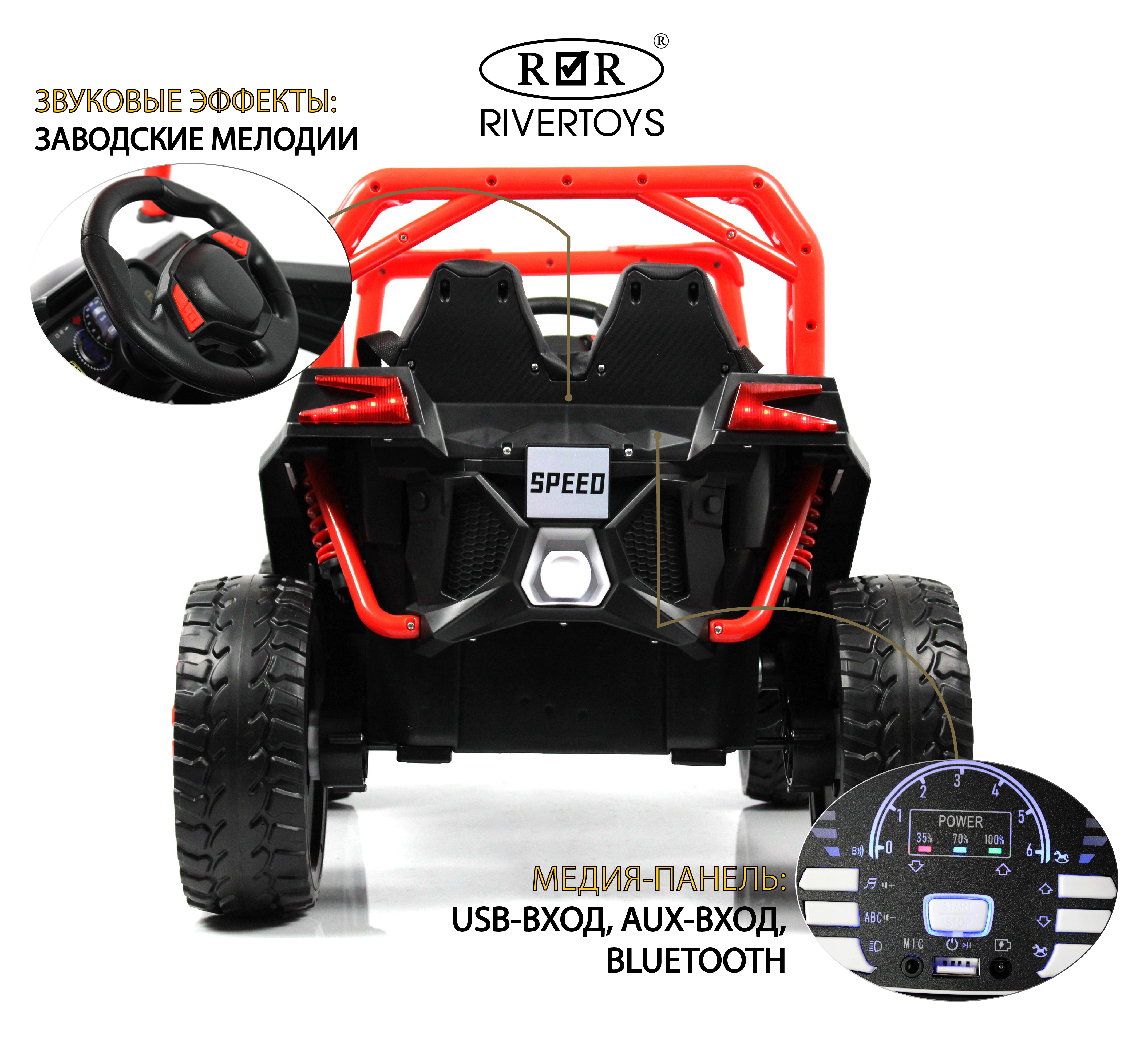 Электромобиль RIVERTOYS F888FF-RED С пультом ДУ - фото 3