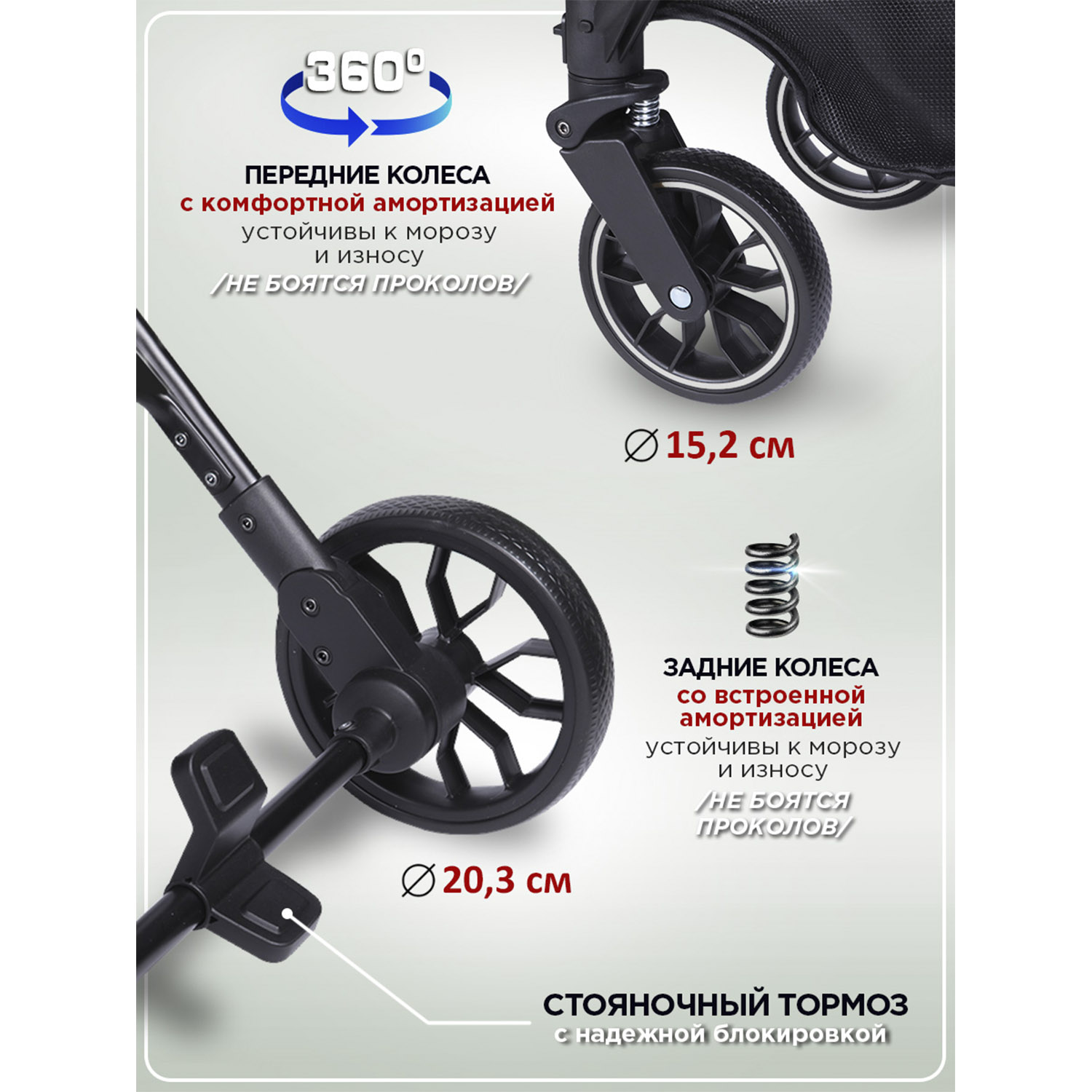 Коляска прогулочная BabyCare Venetto Зеленый хаки - фото 6