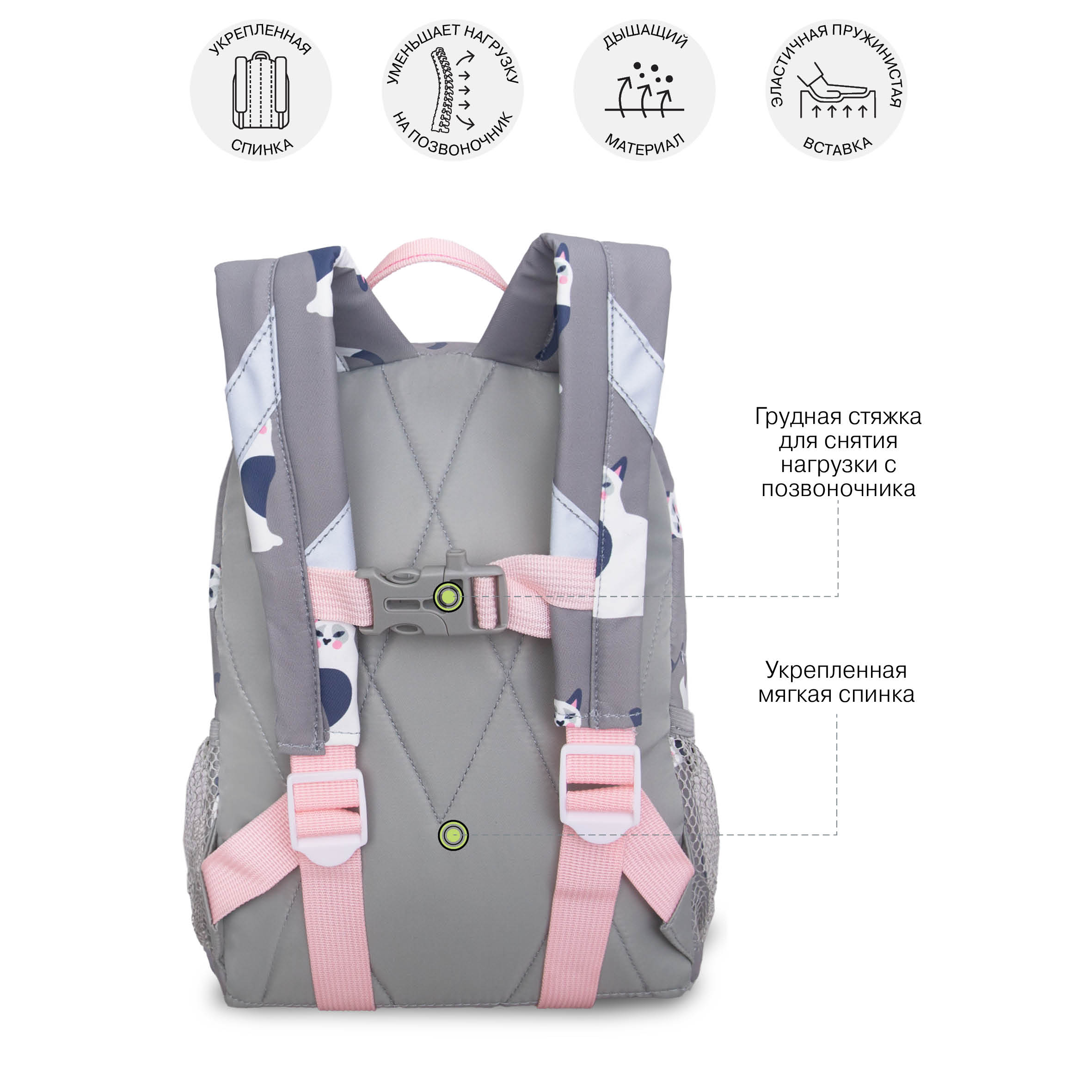 Рюкзак дошкольный Grizzly для девочки - фото 9