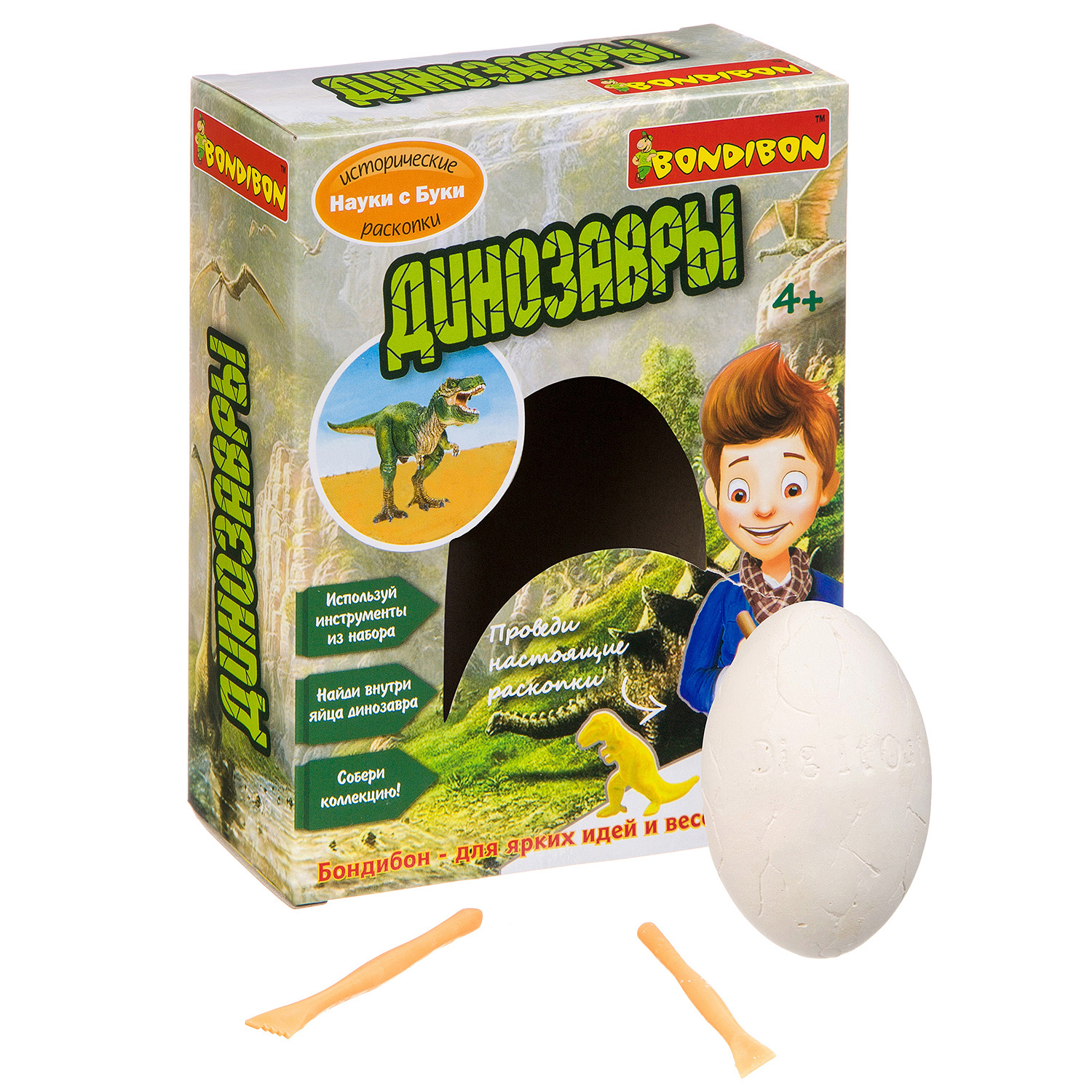 Набор для раскопок Bondibon Юный палеонтолог: Динозавры - фото 5