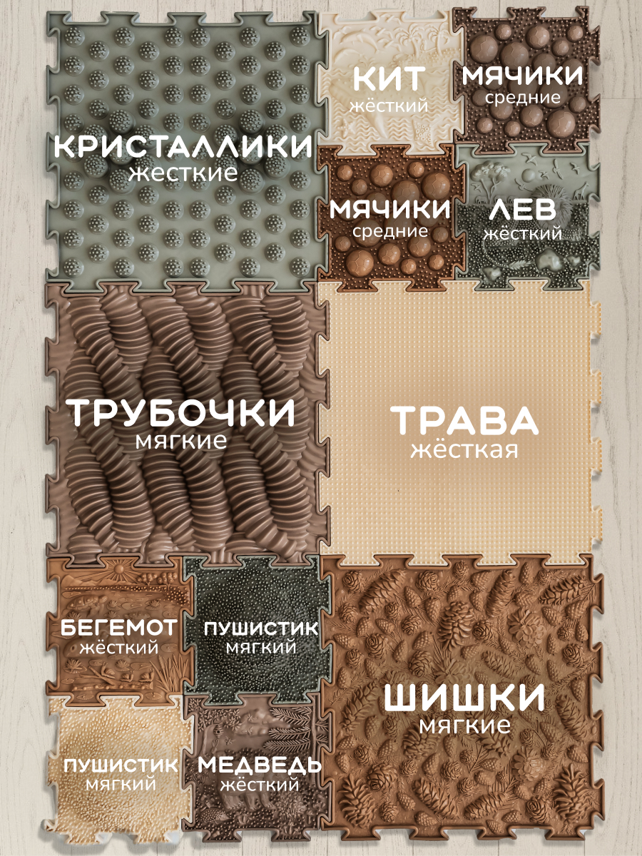 Коврик-пазл Ортодон массажный развивающий детский 26 x 147 см - фото 5