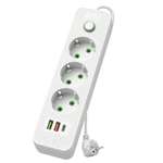Удлинитель ё 3 гнезда 2 USB+ USB С 2м