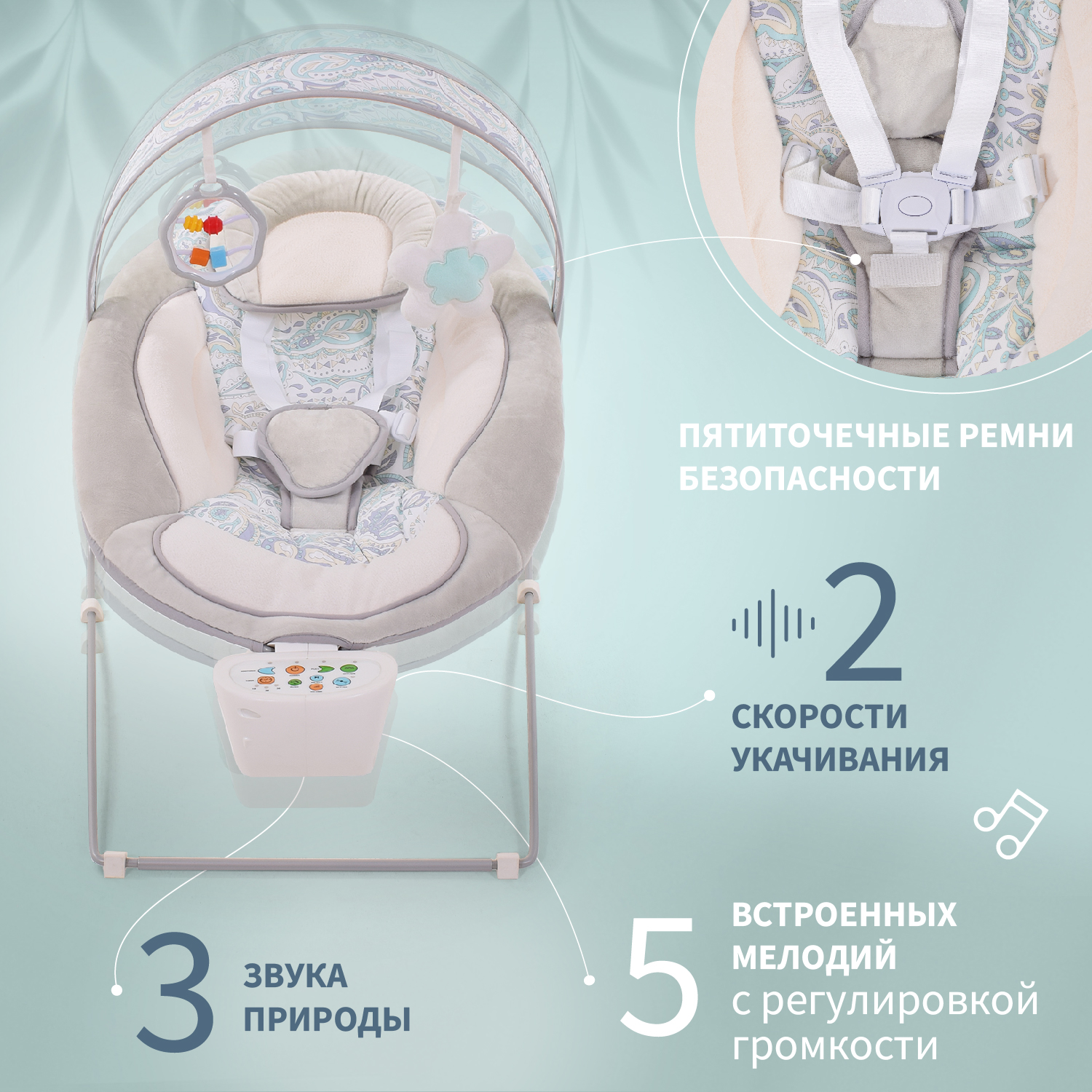 Кресло-электрокачели Nuovita Cullare Costa Побережье - фото 4