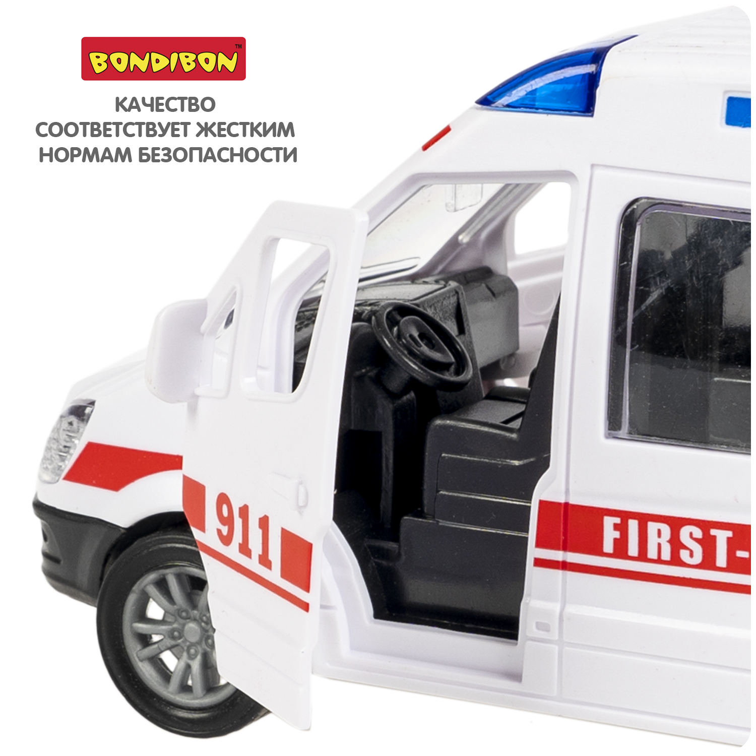 Скорая помощь Bondibon Инерционная машинка ВВ6178 - фото 8