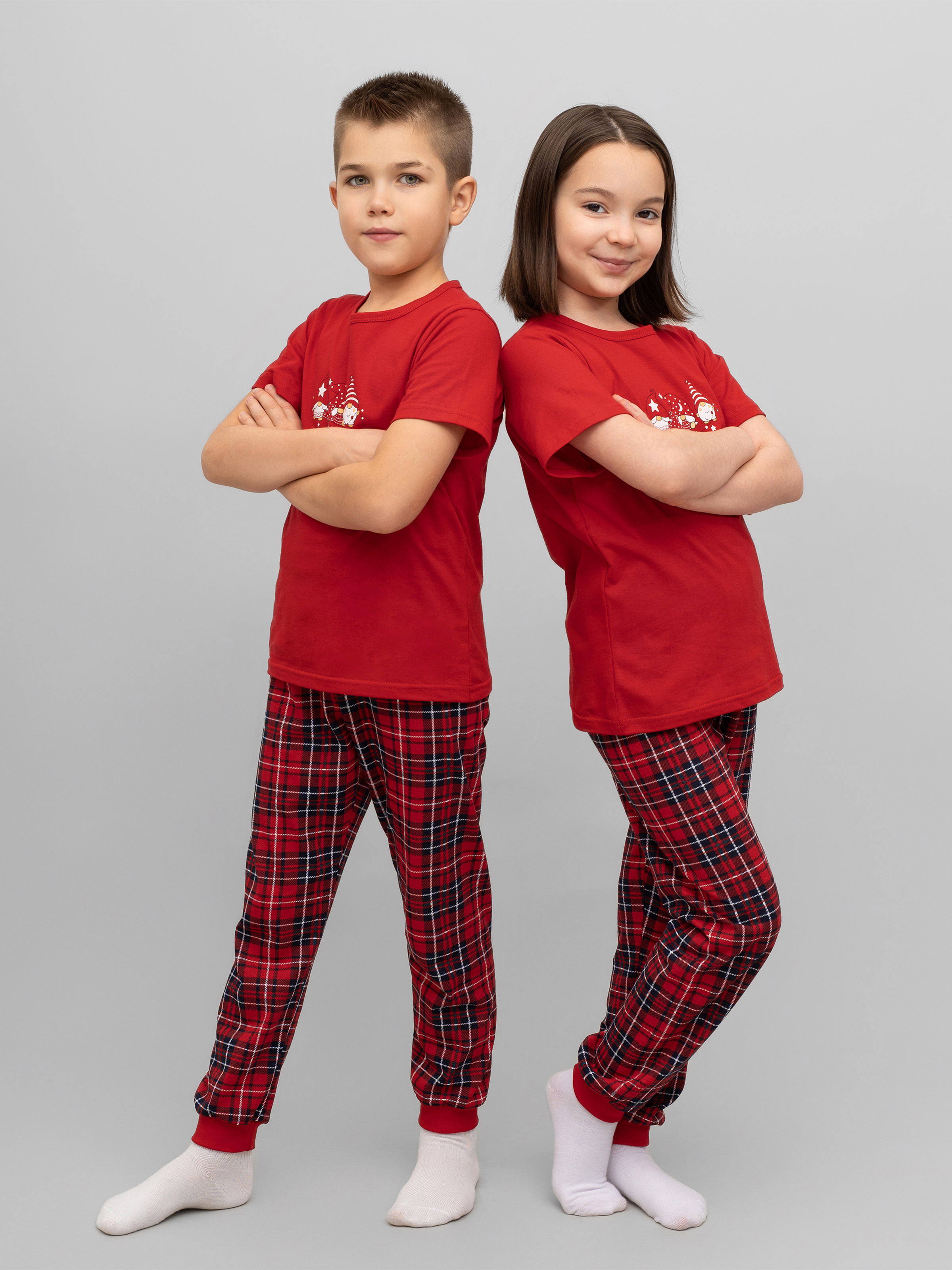 Пижама Утенок 827п красный клетка гномы - фото 32