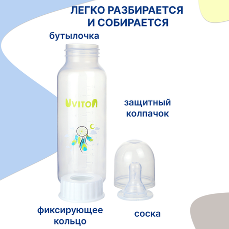 Бутылочка Uviton 250 мл 1 шт. в ассортименте