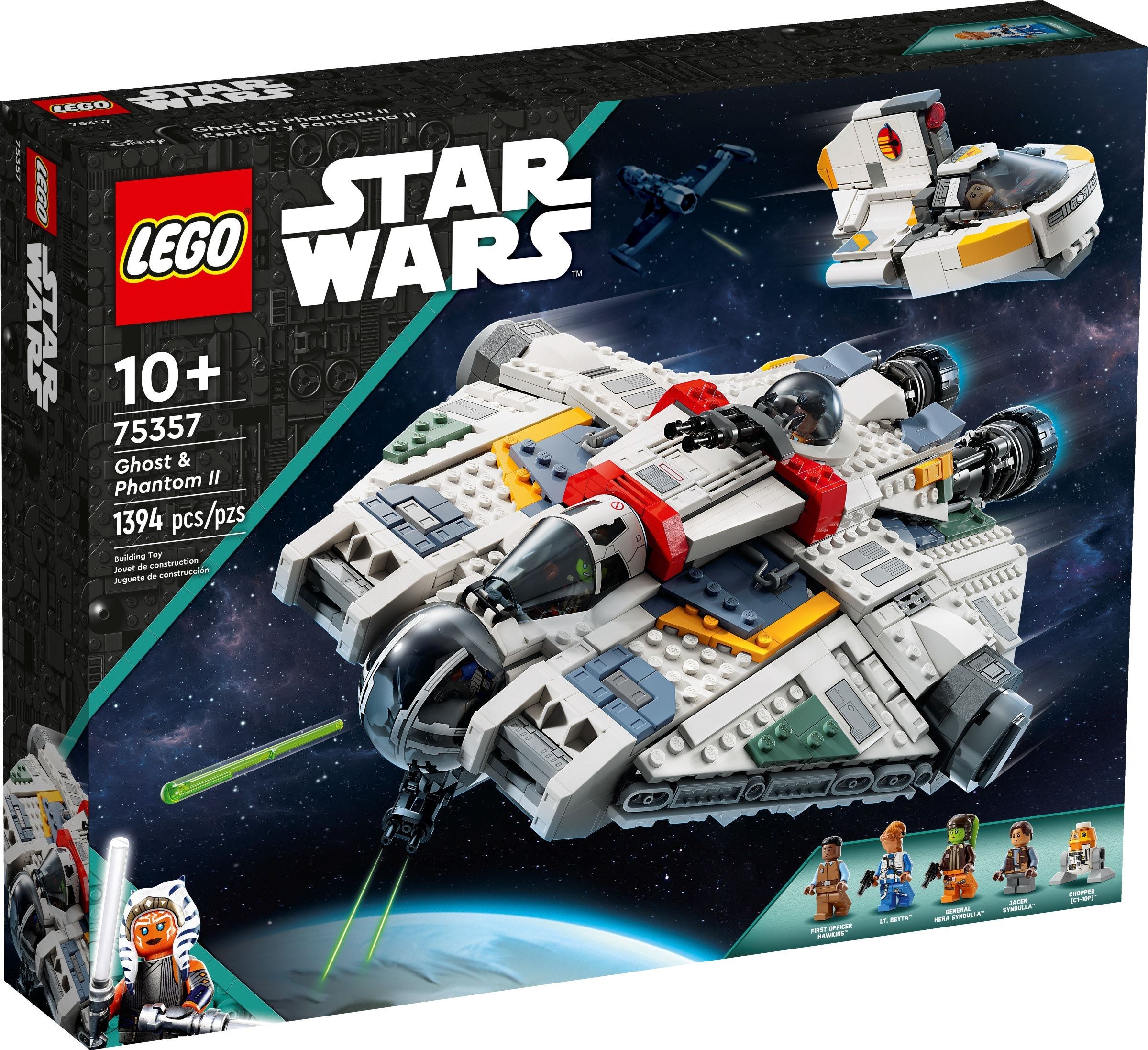 Изображение товара Конструктор LEGO Star Wars 75357 Призрак и Фантом II (1394 детали) Изображение товара Конструктор LEGO Star Wars 75357 Призрак и Фантом II (1394 детали)