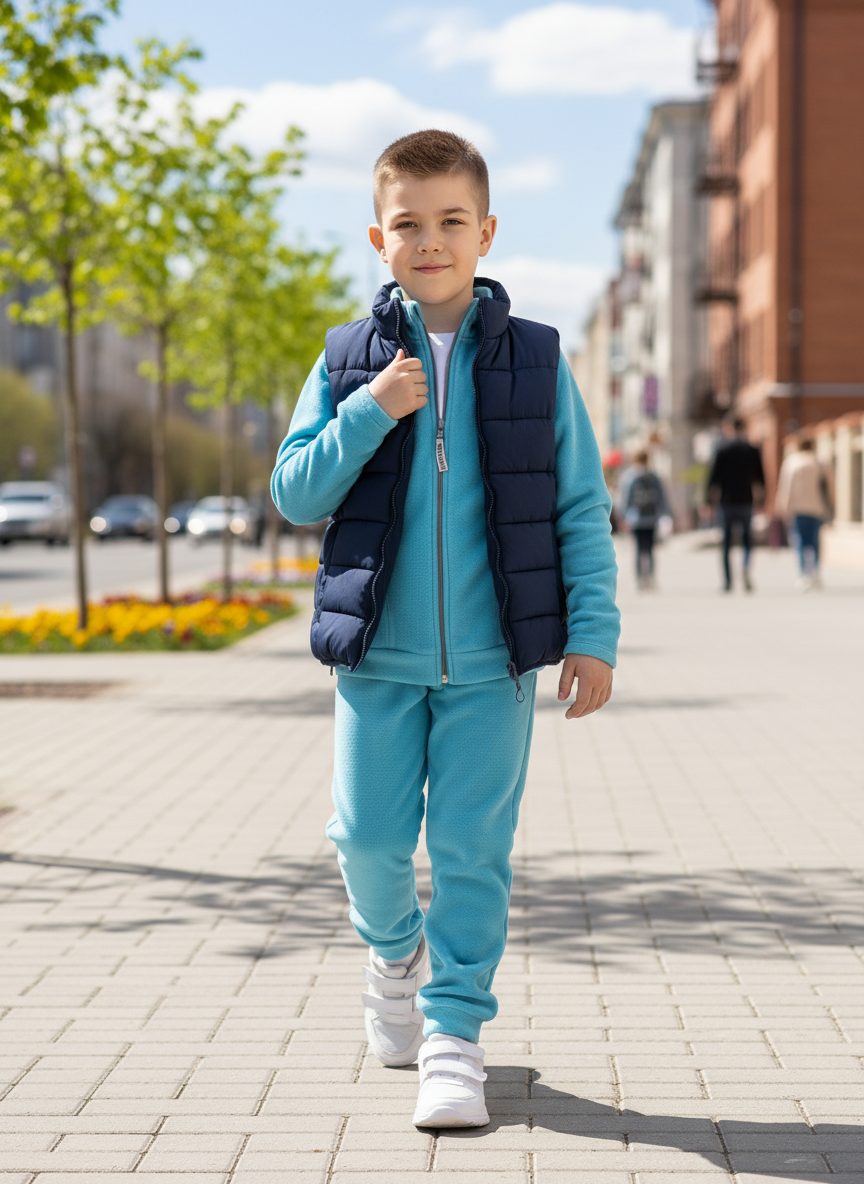 Толстовка и брюки Утенок 762(ш) бирюза - фото 3