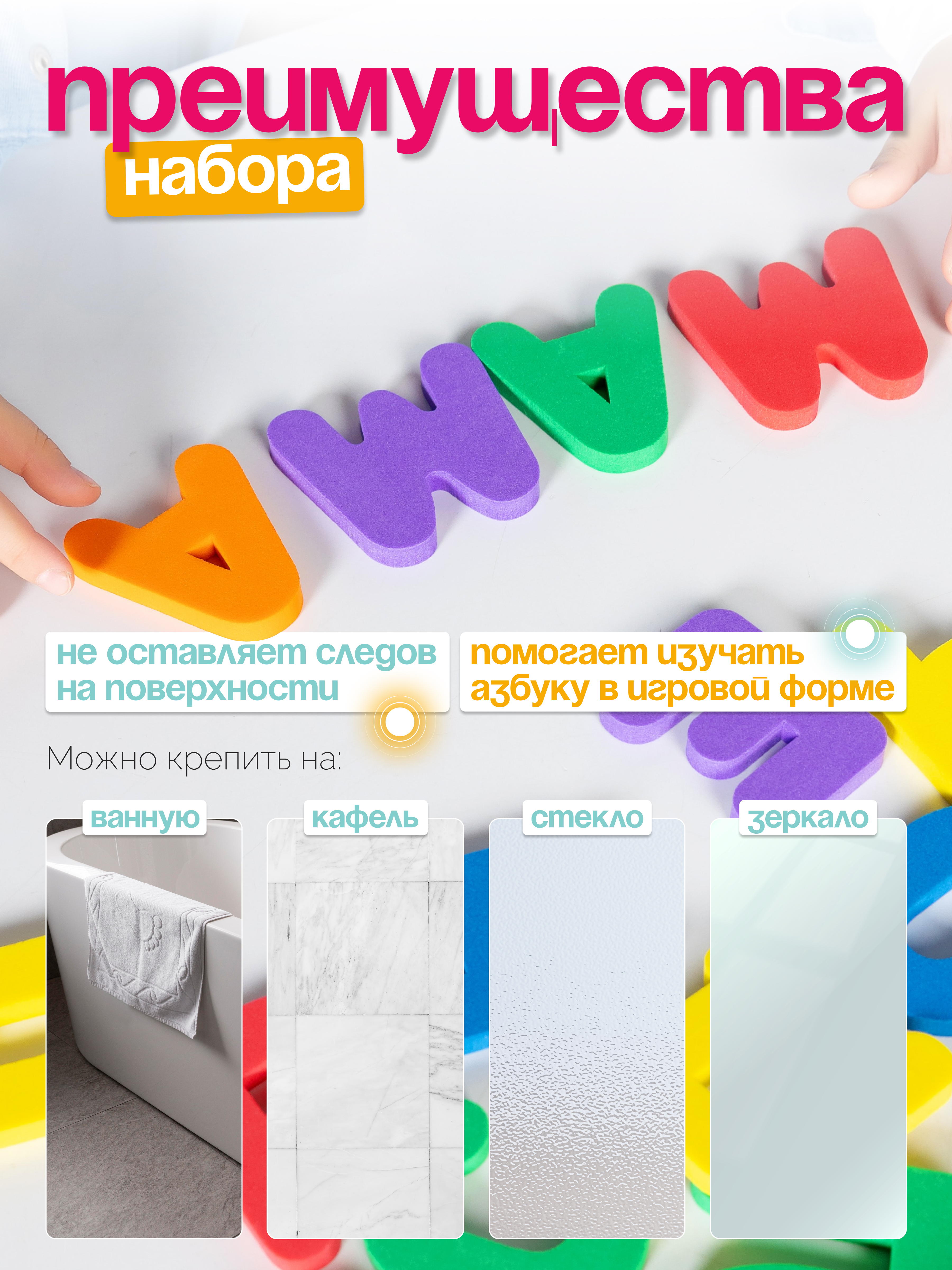 Набор для купания ElBascoToys Аква Азбука Алфавит - фото 5