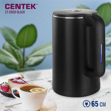 Электрический чайник CENTEK CT-0009 черный 1.7 л эффект термоса