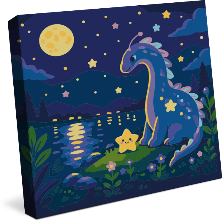 Набор для раскрашивания Фрея Динозавр и звезды по номерам - фото 4