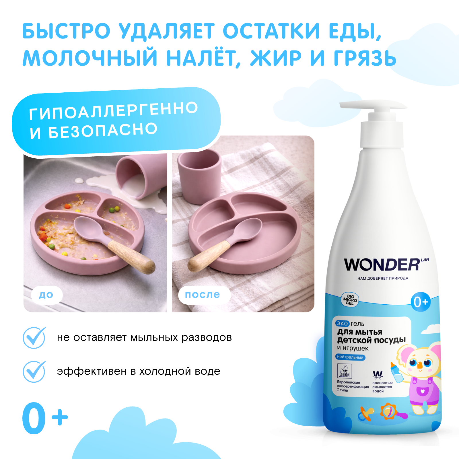 Средство для мытья посуды WONDER Lab Нейтральный 550 мл - фото 6