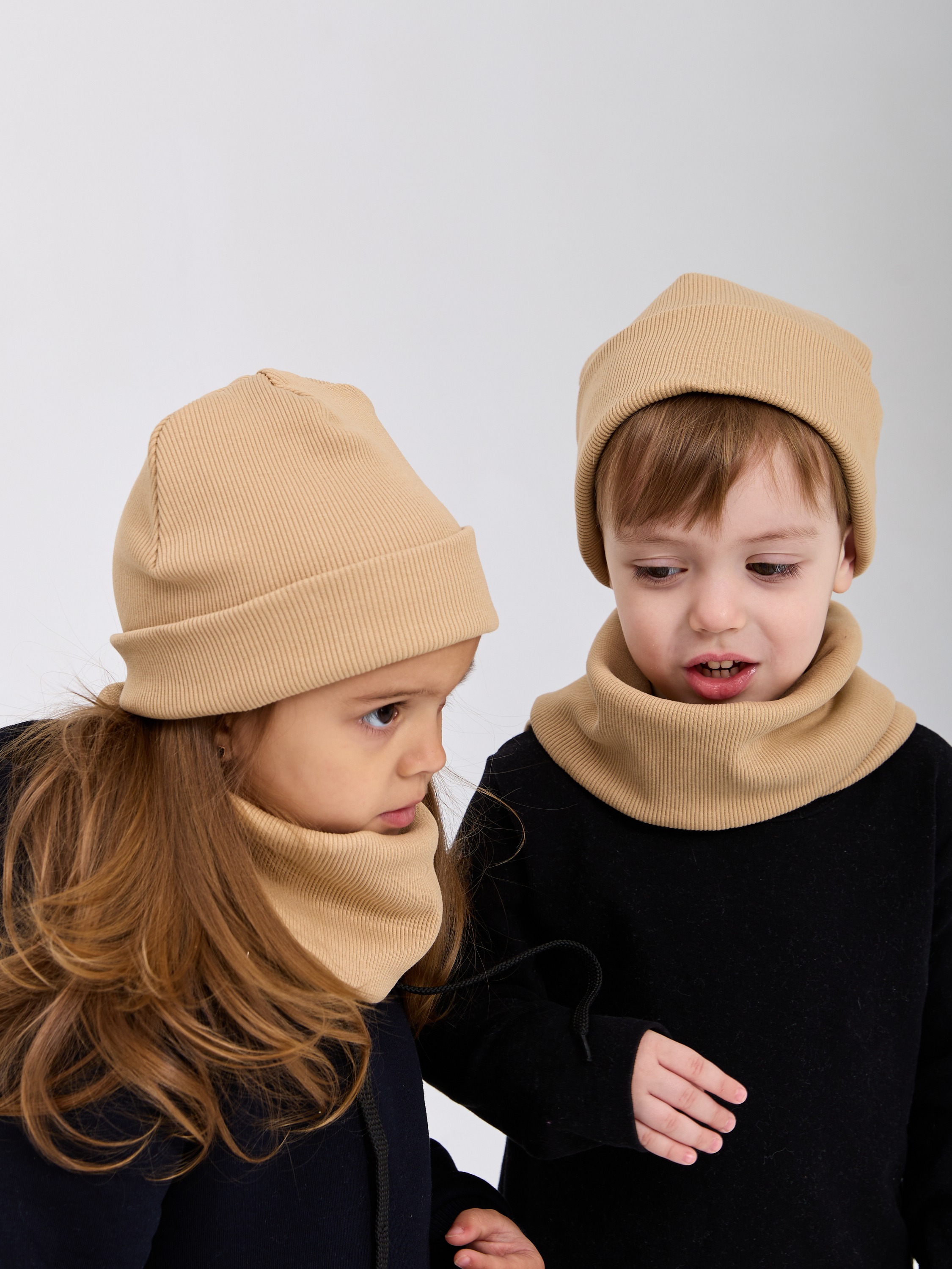 Шапка и снуд Лапушка 0256р Светло-бежевый - фото 5