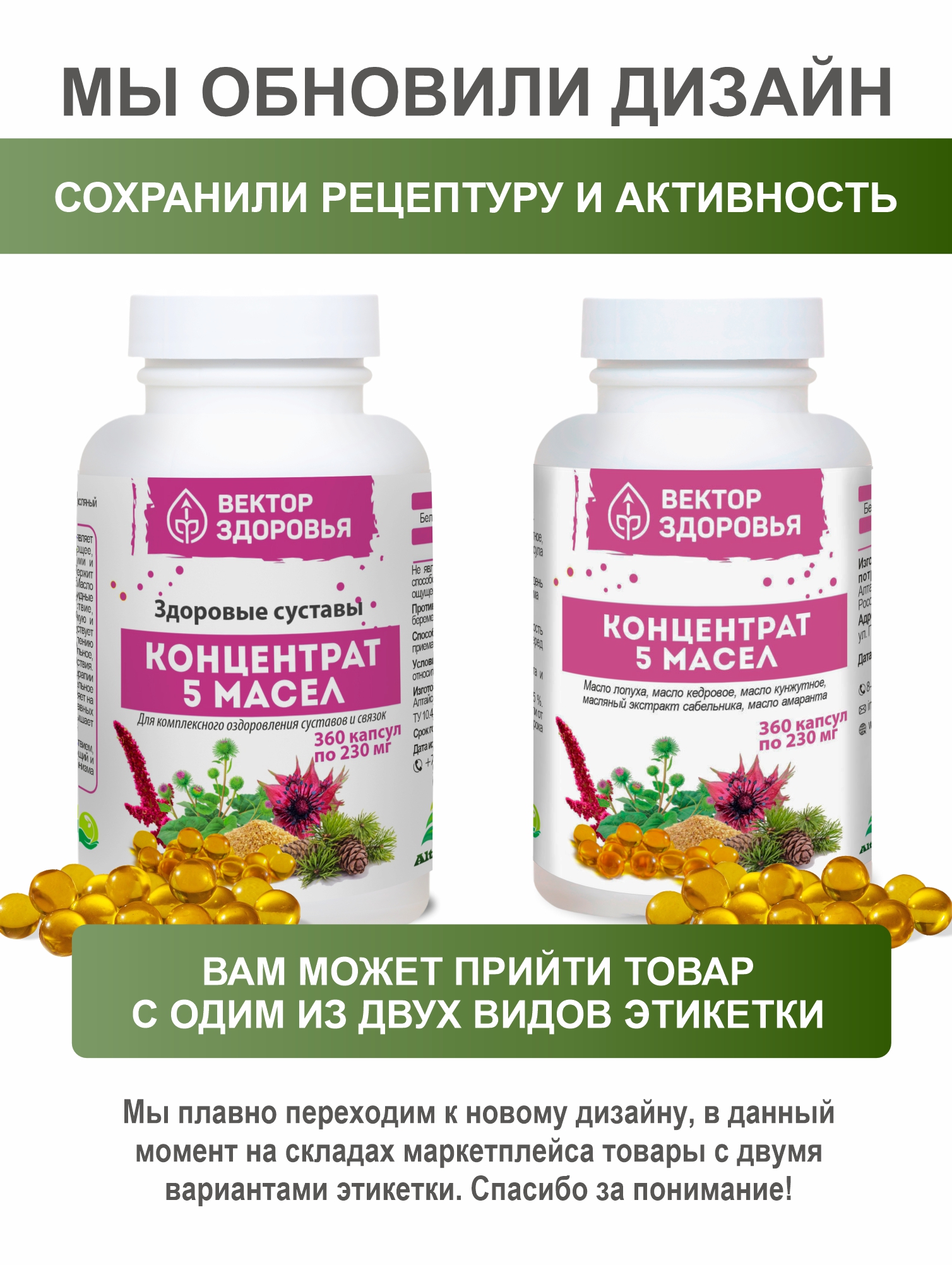 Концентрат масел Алтайские традиции Здоровые суставы 360 капсул - фото 4