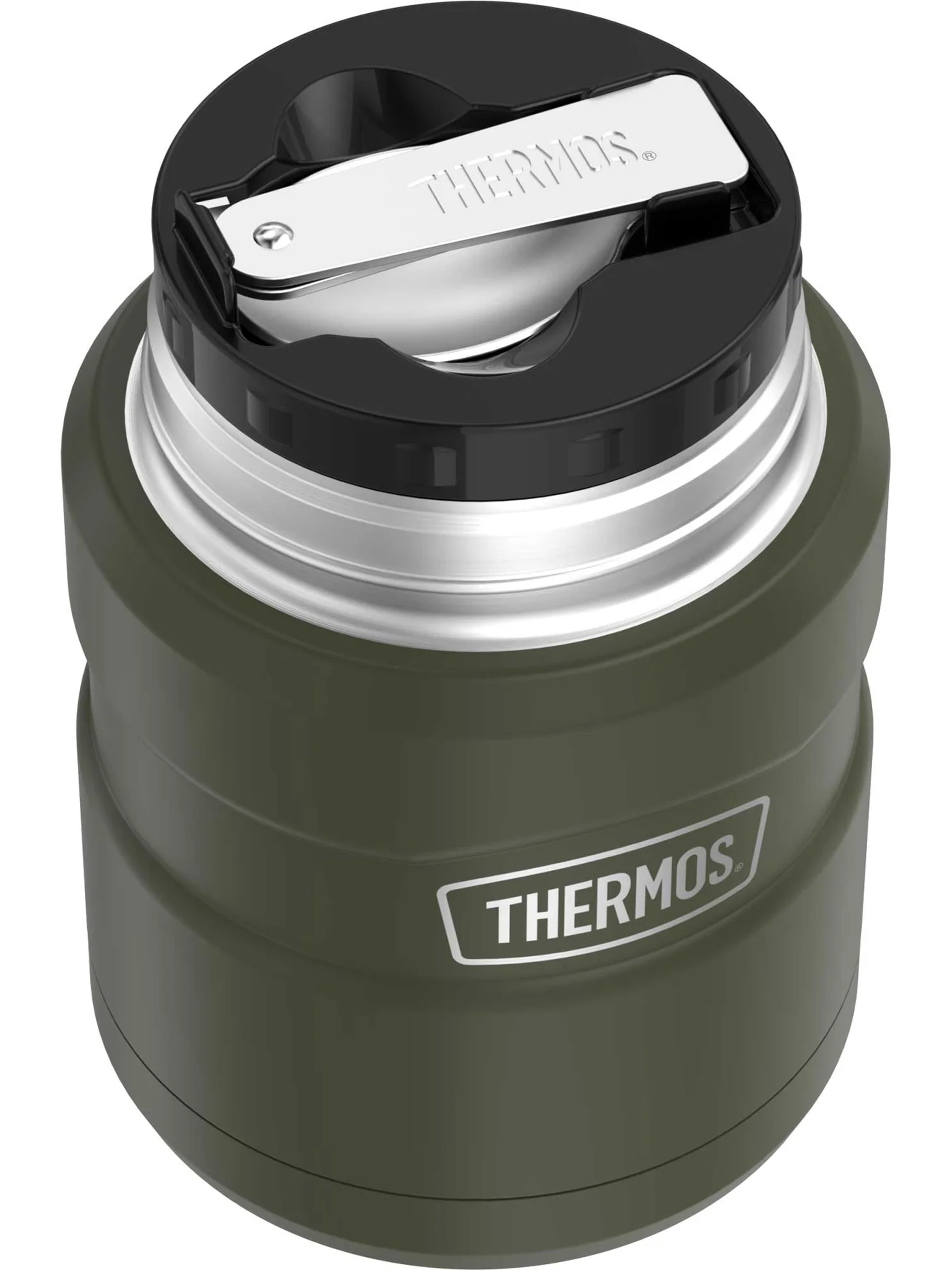 Термос для еды супа 470 мл с ложкой THERMOS KING-3000 хаки – нержавеющая сталь герметичный тепло/холод 9/14 часов - фото 10