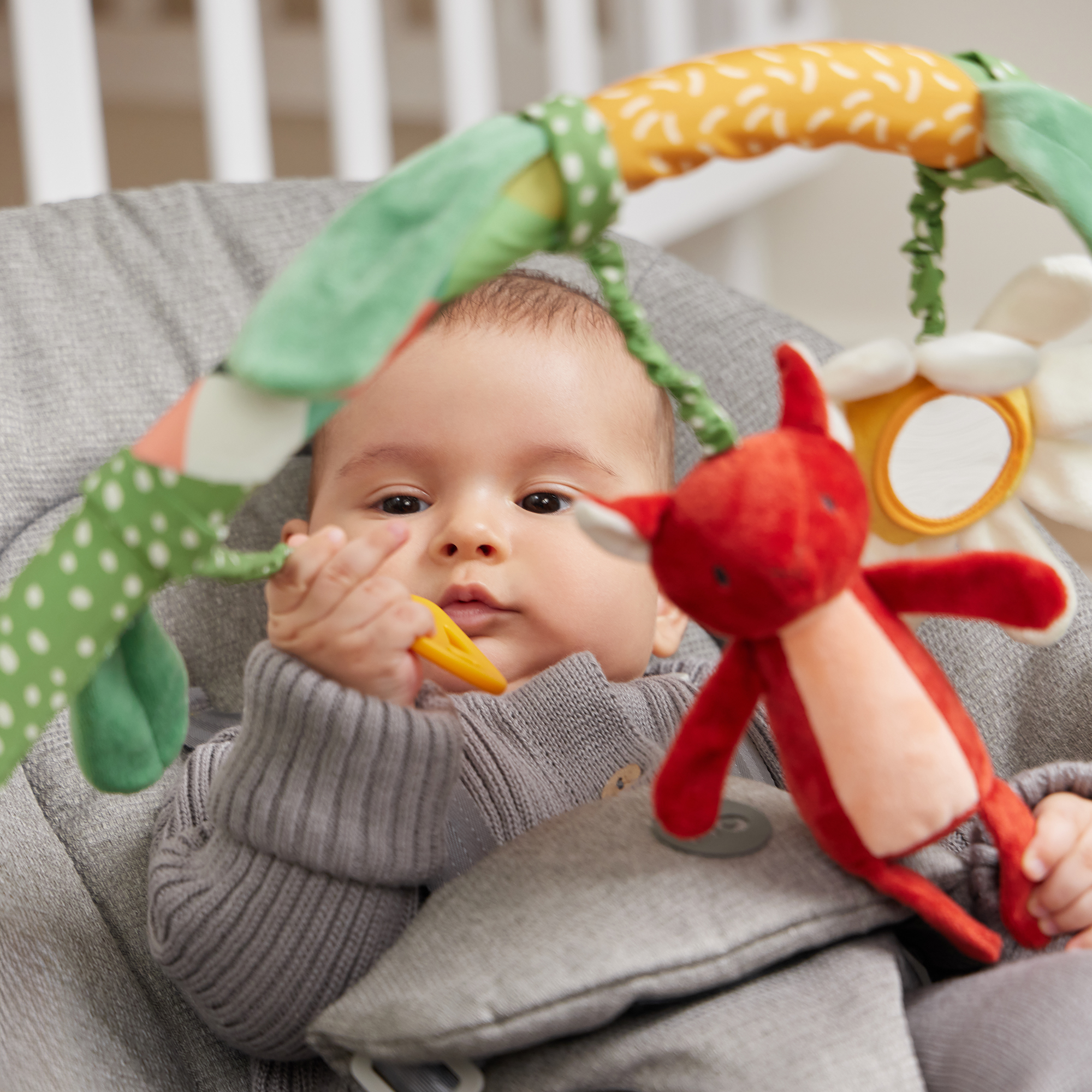 Шезлонг Happy Baby Hammy серый - фото 15