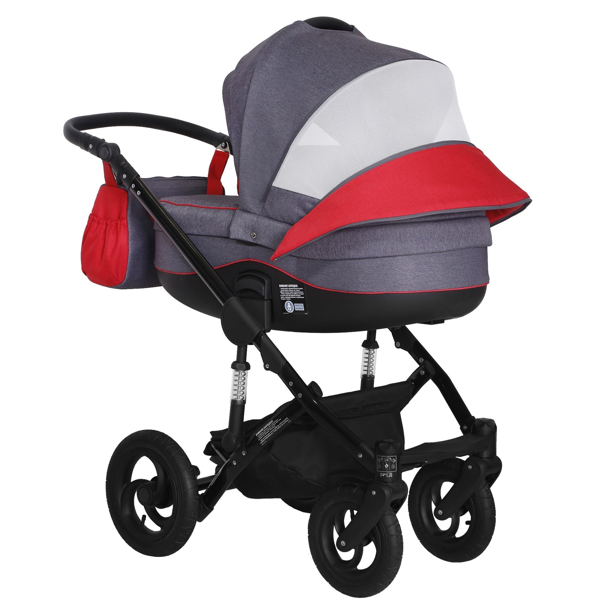 Коляска 2в1 SIGER Alba серый - фото 9