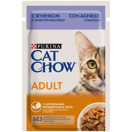 Корм влажный для кошек Cat Chow 85г с ягненком и зеленым горошком пауч