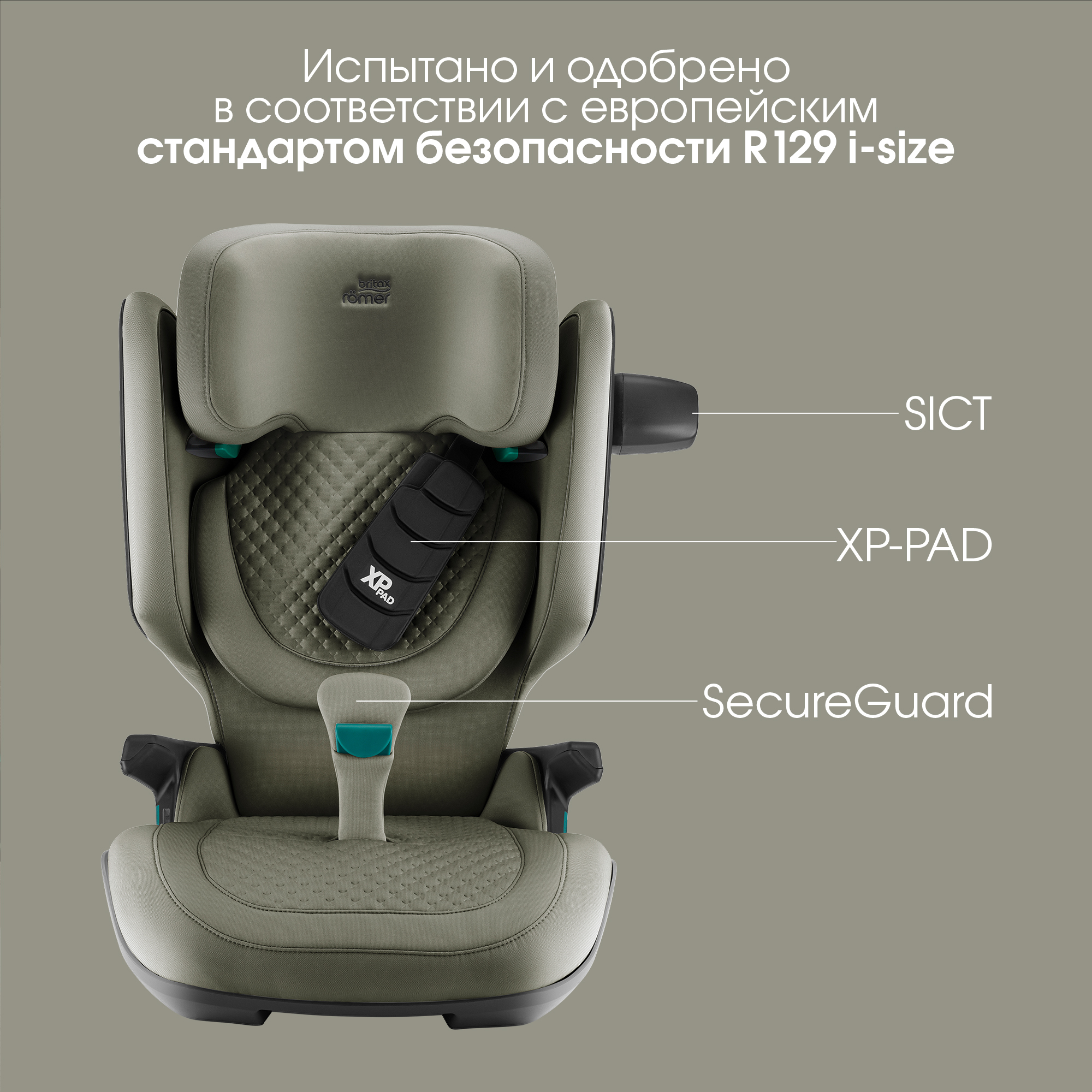 Автокресло Britax Roemer KIDFIX PRO i-SIZE LUX Isofix 2/3 (15-36 кг) хаки - фото 5