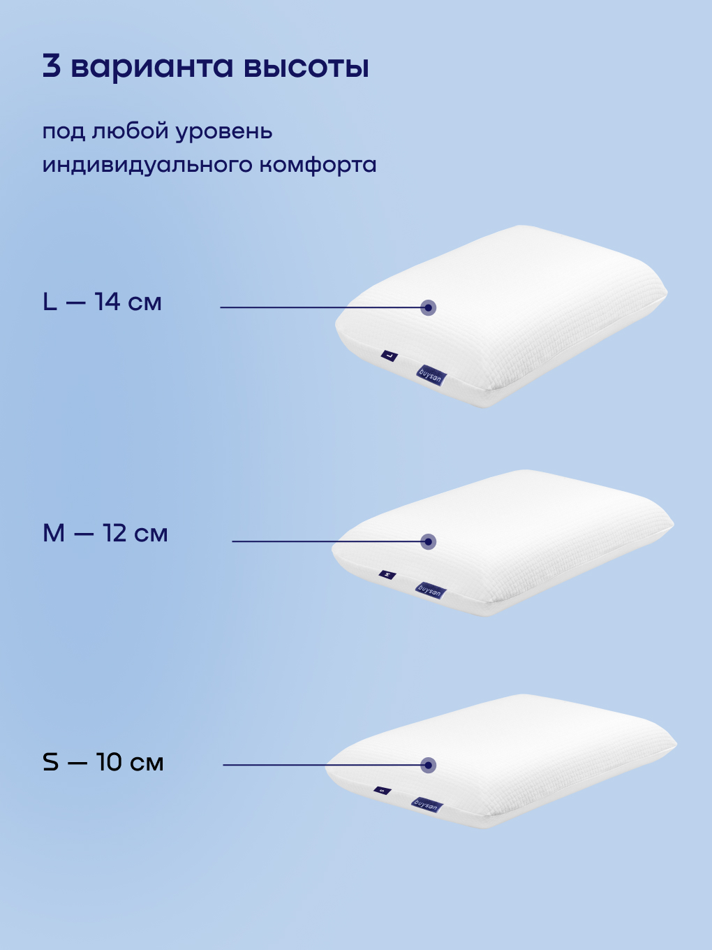 Подушка анатомическая buyson БайБест S 40 x 60 см - фото 9