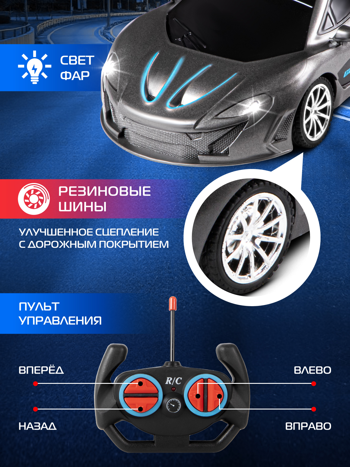 Автомобиль РУ AUTODRIVE Гоночный 1:18 - фото 3