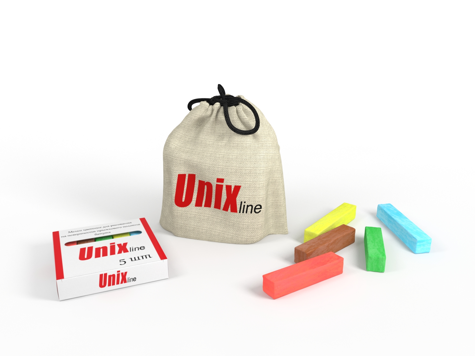 Мел сухой UNIX line 5 шт. - фото 3