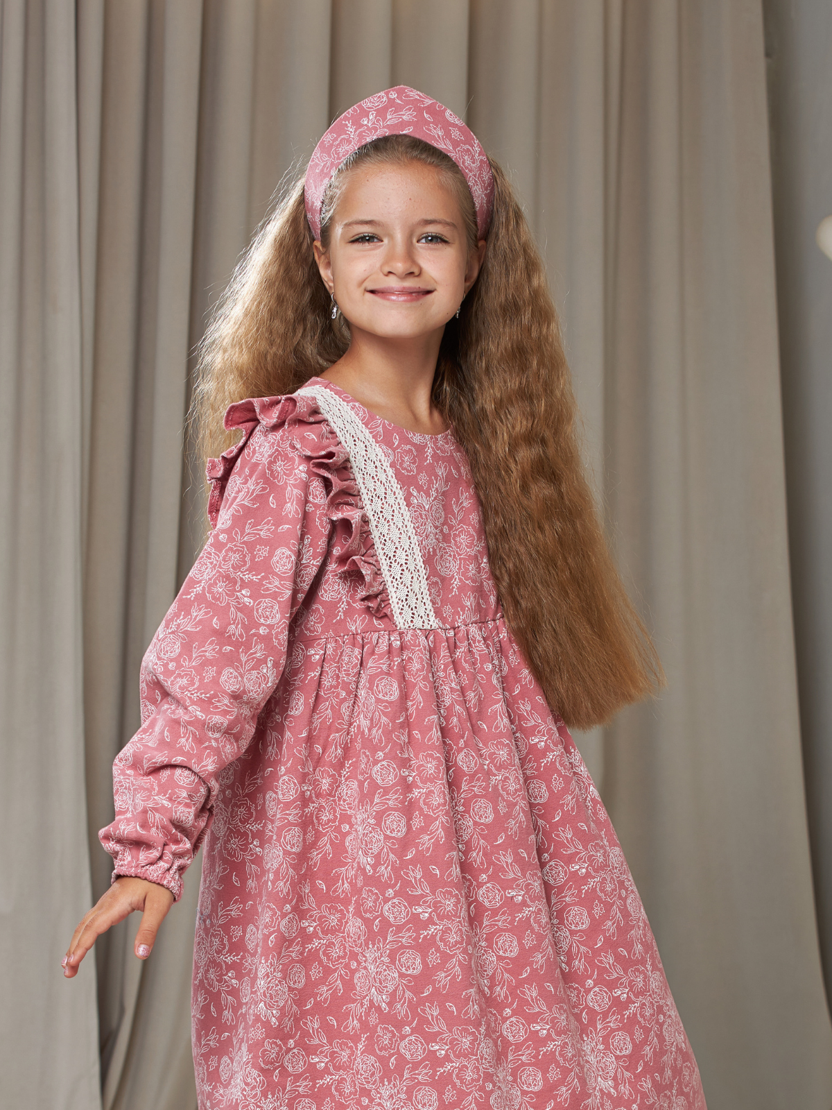 Платье MOUN платье_фланель/кружево_розы - фото 13