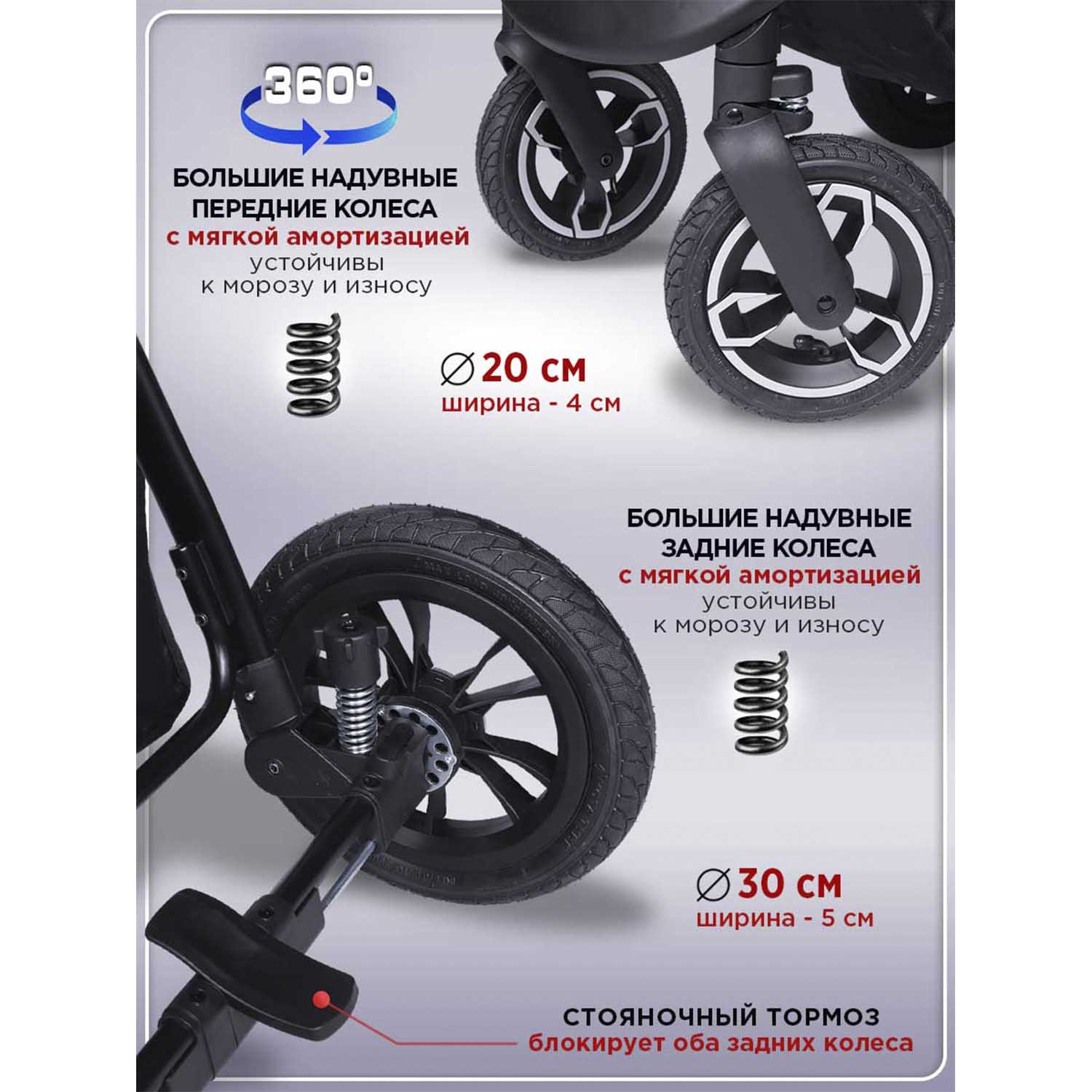 Коляска прогулочная BabyCare Venga серый - фото 16