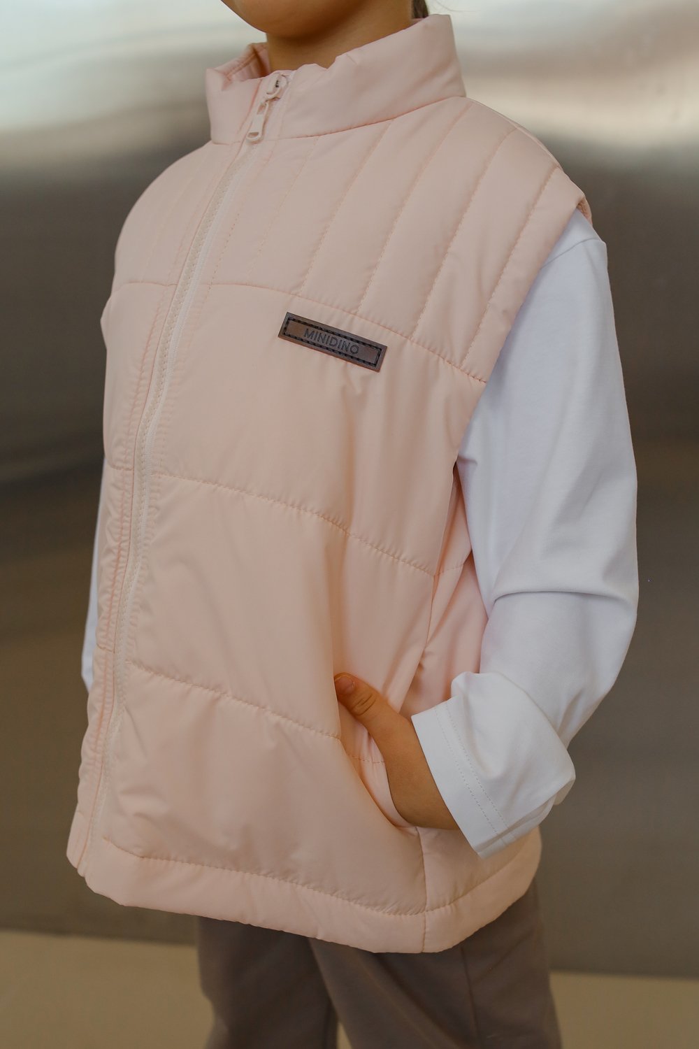 Жилет MINIDINO В-Ж-004Жилет утепленный Овер йогурт - фото 4