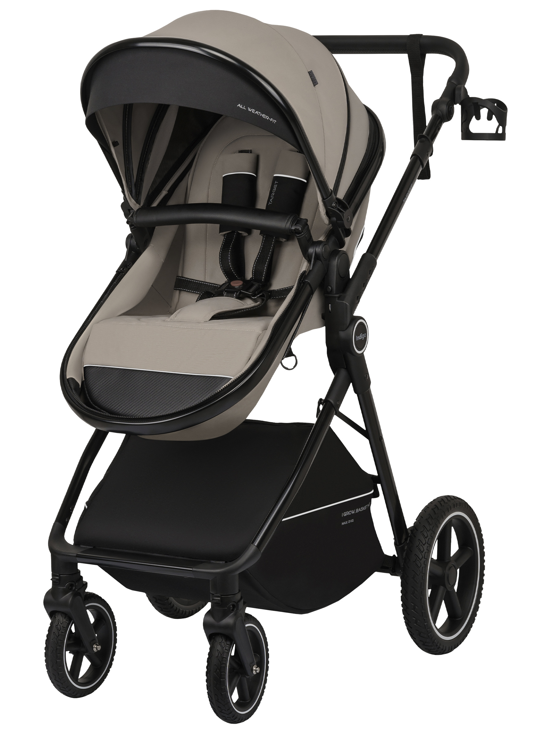 Коляска трансформер Indigo TARGET 3в1 бежевый - фото 23