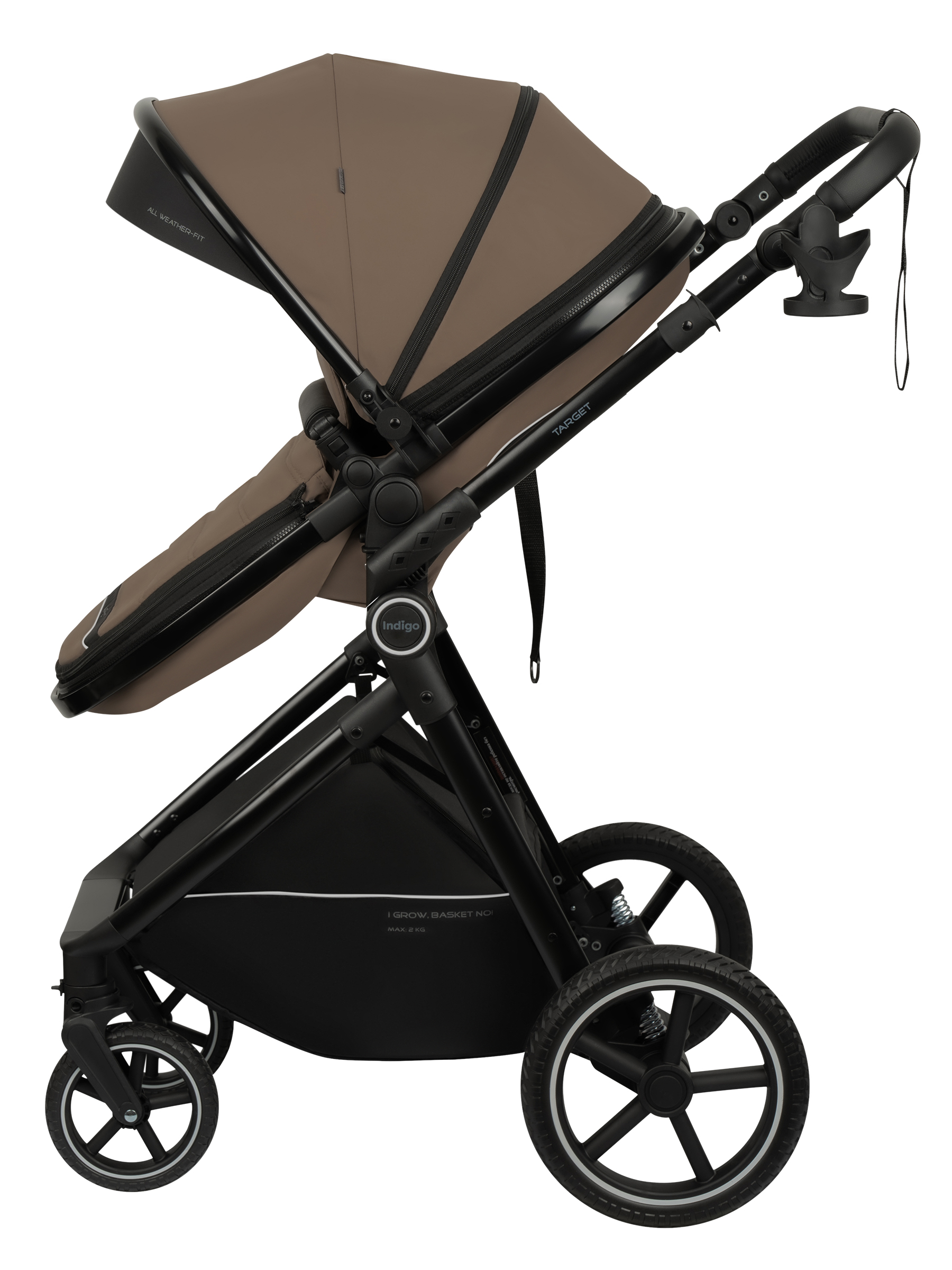 Коляска трансформер Indigo TARGET 3в1 темно-бежевый - фото 27