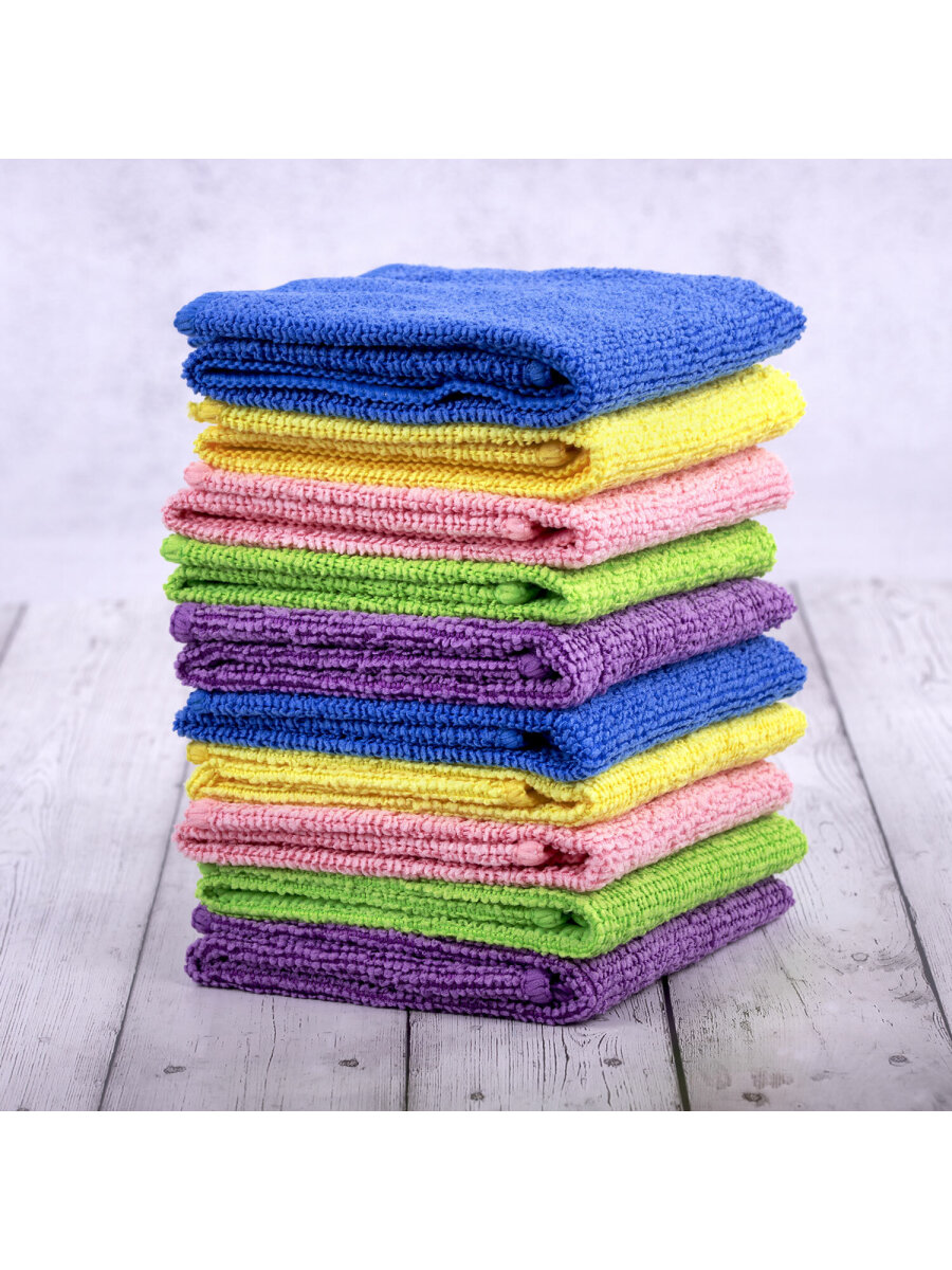 Салфетки для уборки Лайма универсальные из микрофибры 30х30см 10 шт - фото 11