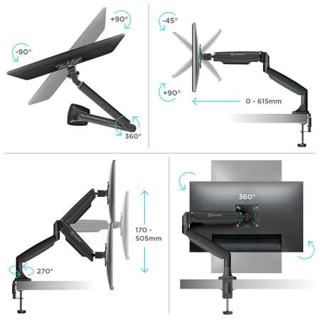 Кронштейн настольный ONKRON G100 для монитора 13-32 черный
