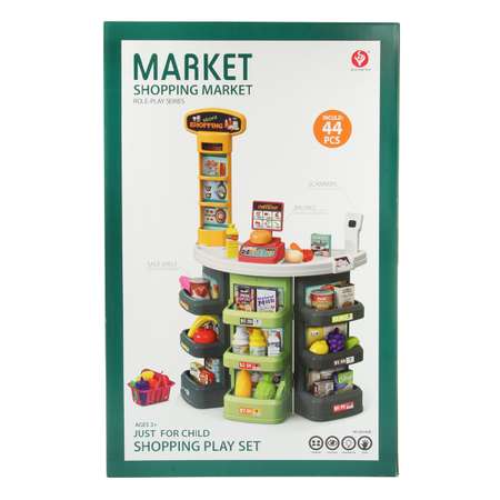 Игровой набор Veld Co тележки и корзинки, прилавок, касса, продукты